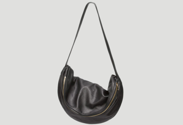 Lapaporter Shopper Ledertasche schwarz kreis form