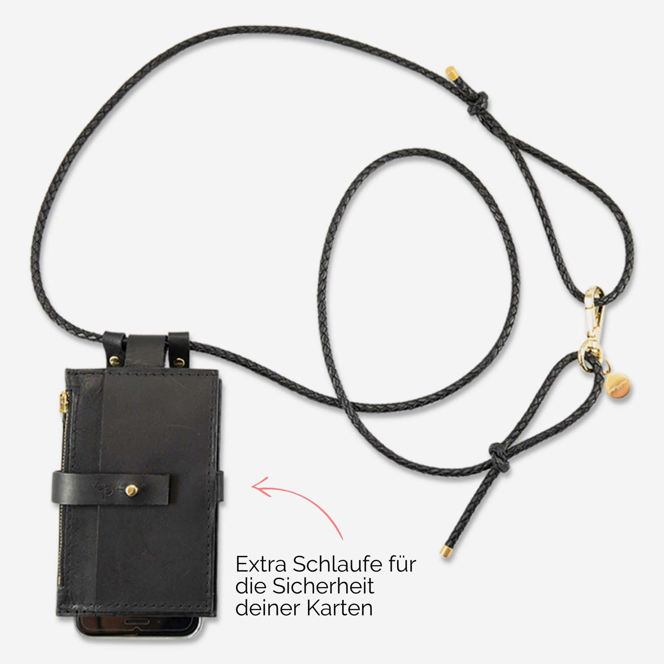 Anna Portemonnaie zum anhängen Lapàporter in schwarz