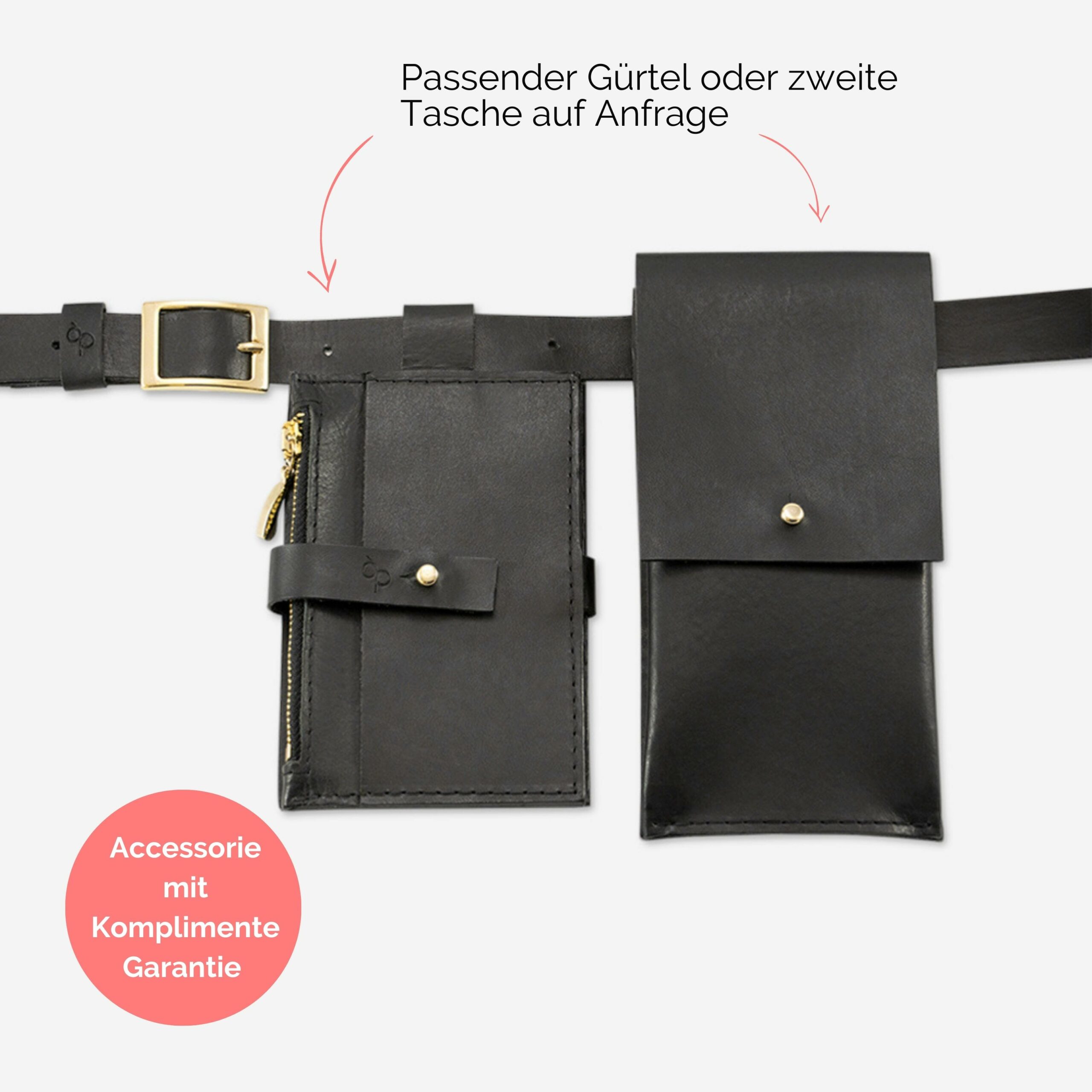 Anna Portemonnaie zum anhängen Lapàporter in schwarz