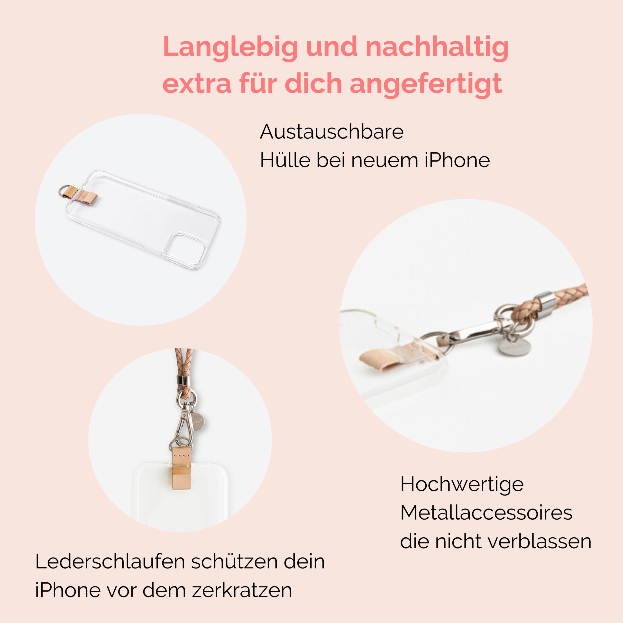 Handyhülle Handschlaufe Leder Frieda Lapàporter