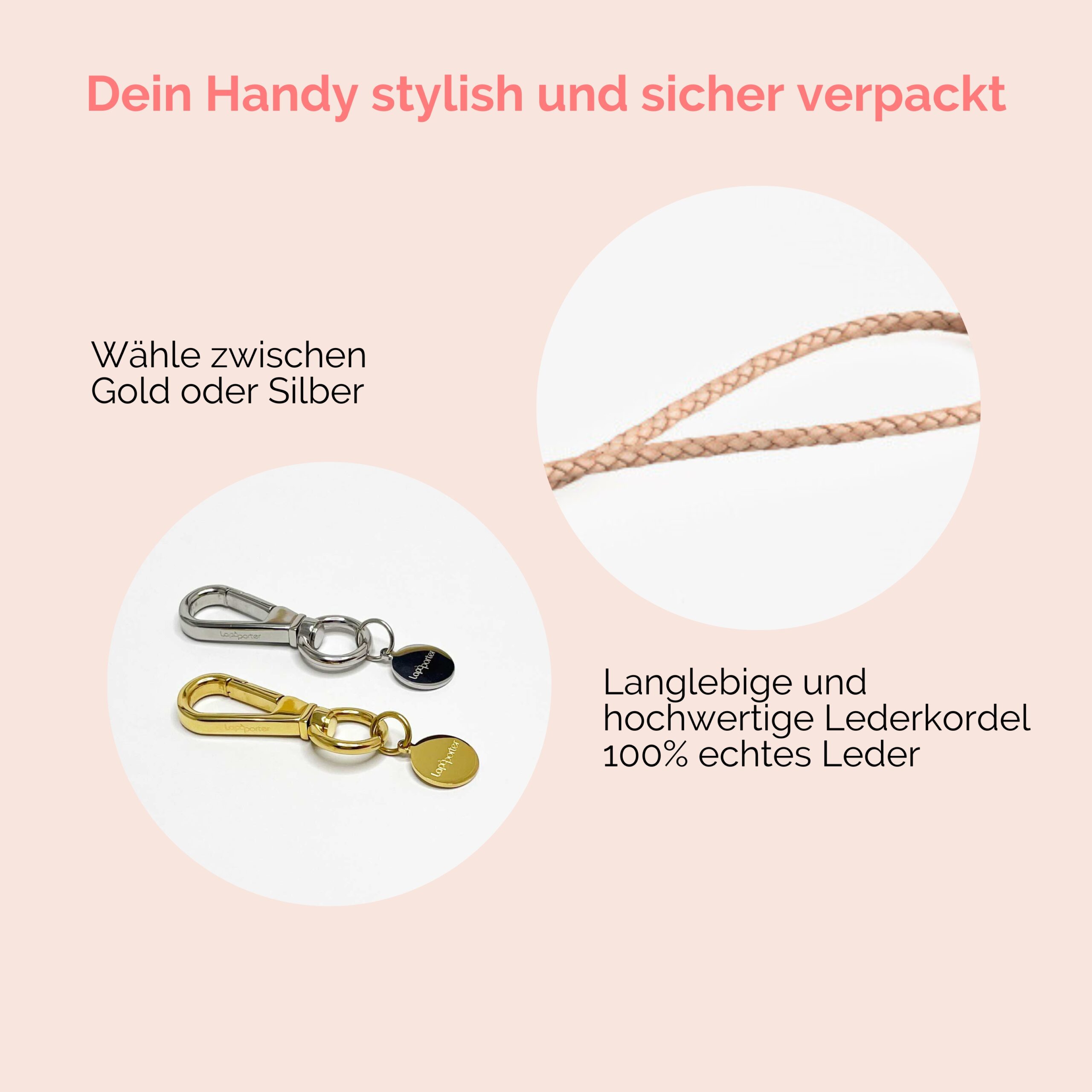 Handyhülle Handschlaufe Leder Frieda Lapàporter