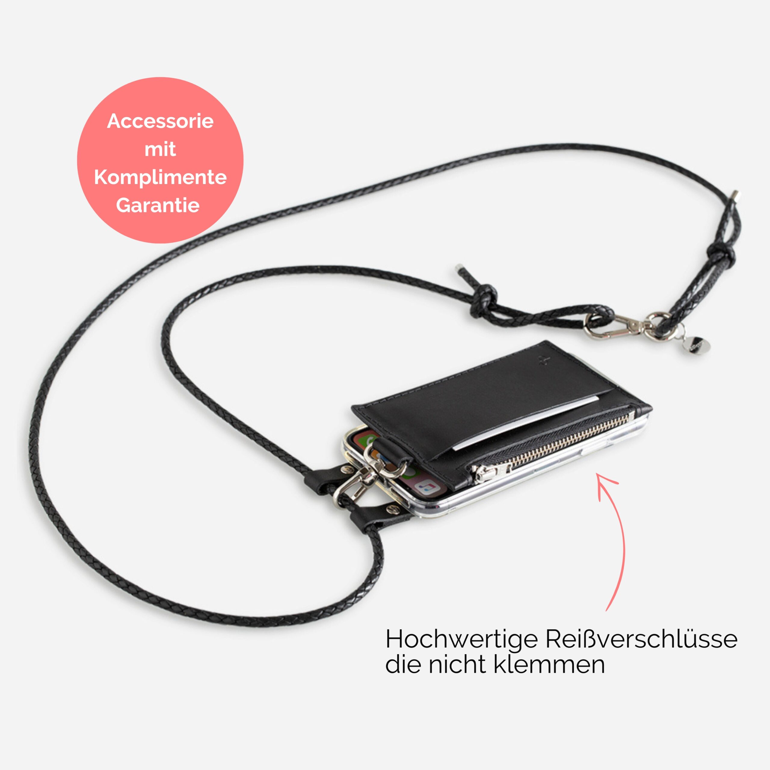 handykette-mit-portemonnaie-viki-schwarz (6) Portemonnaie für Handykette Viki in schwarz