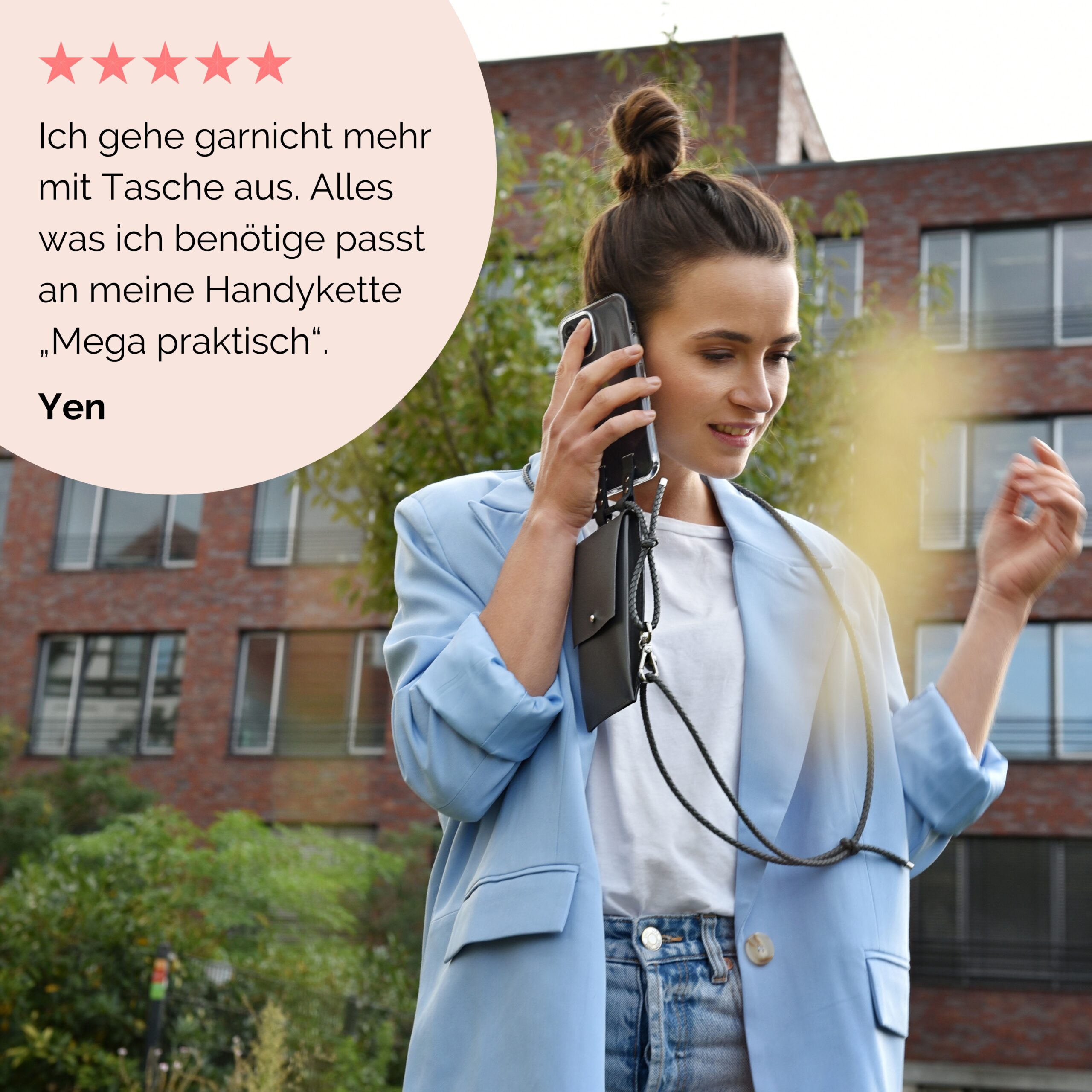 Handylette Leder mit geflochtener Lederkordel und Ledertasche Coco in grau