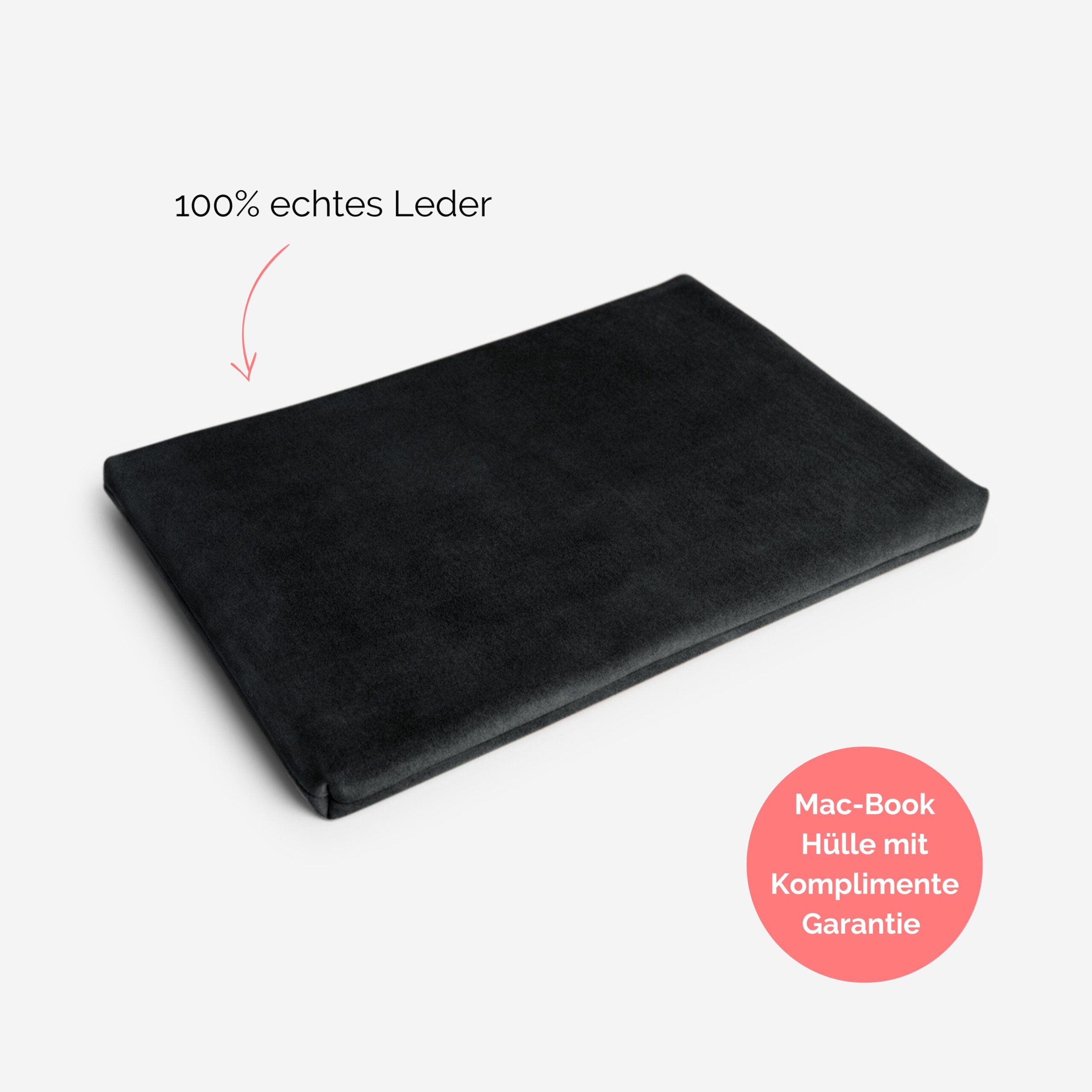 Audrey Mac-Book Hülle aus echtem Leder in schwarz Lapàporter