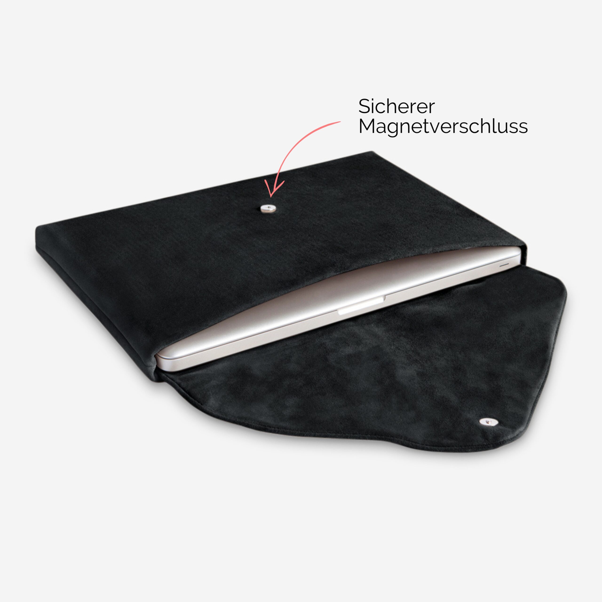 Audrey Mac-Book Hülle aus echtem Leder in schwarz Lapàporter