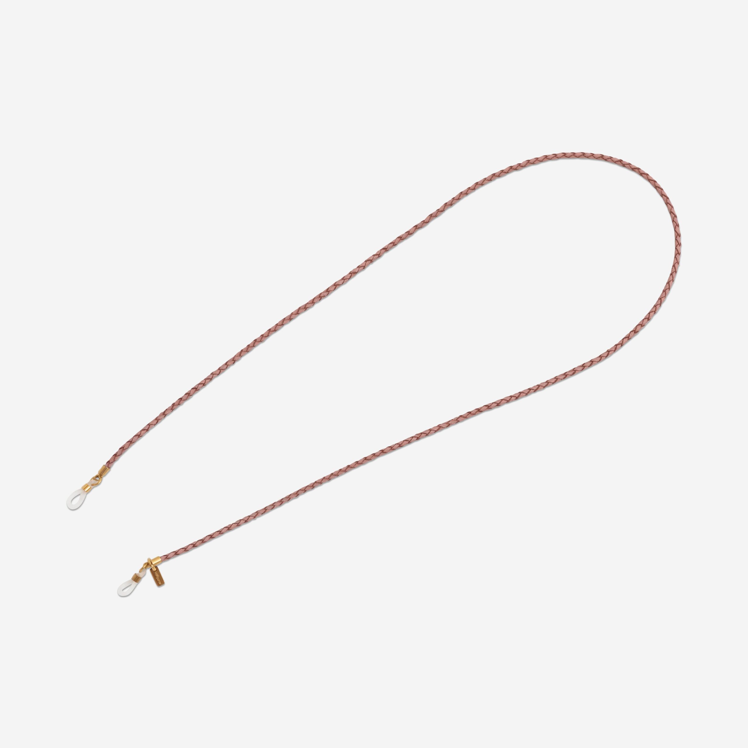 Scarlett Brillenband aus echtem Leder geflochten in rosé Lapàporter