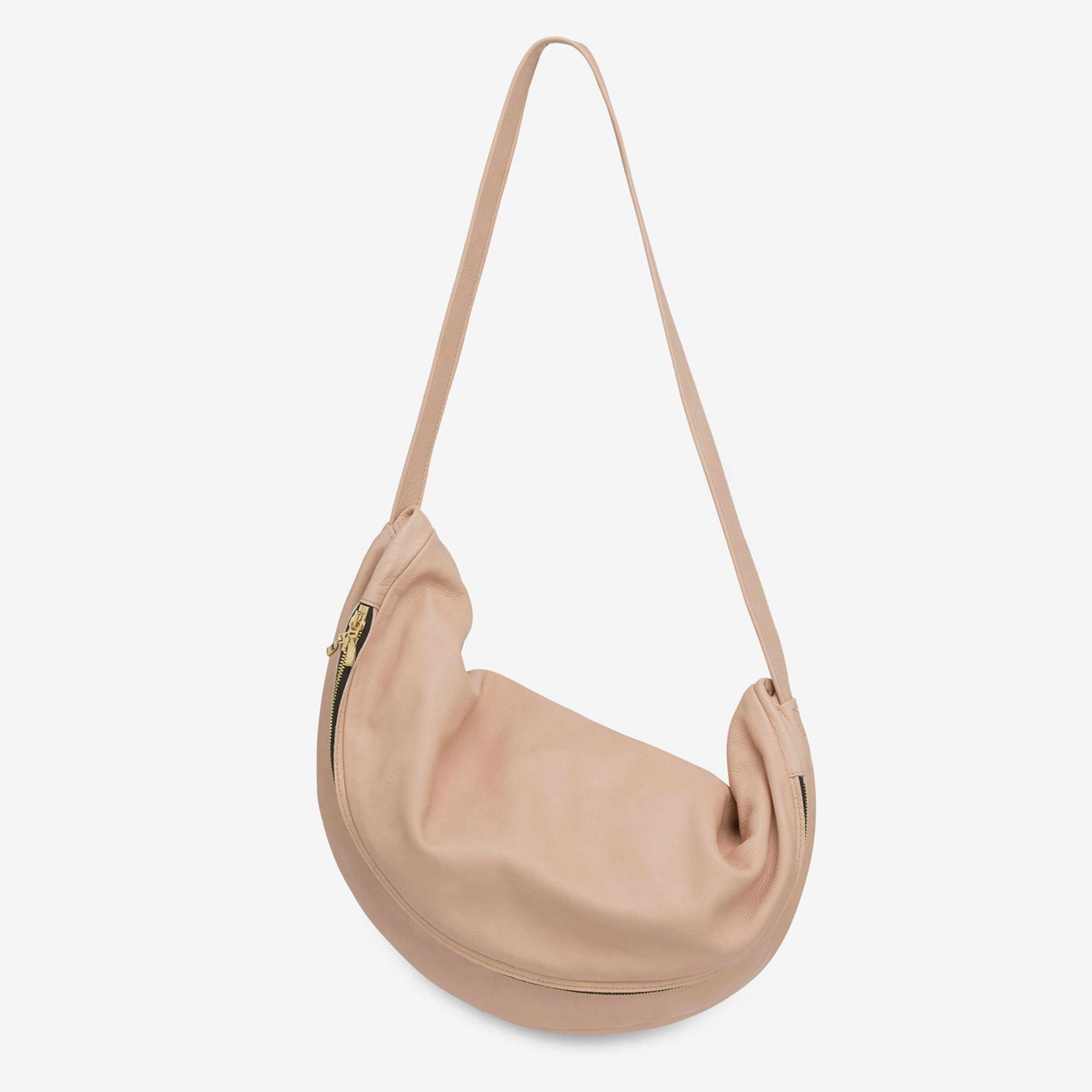 Beuteltasche aus Leder Athene groß Handtasche Lapàporter in puder