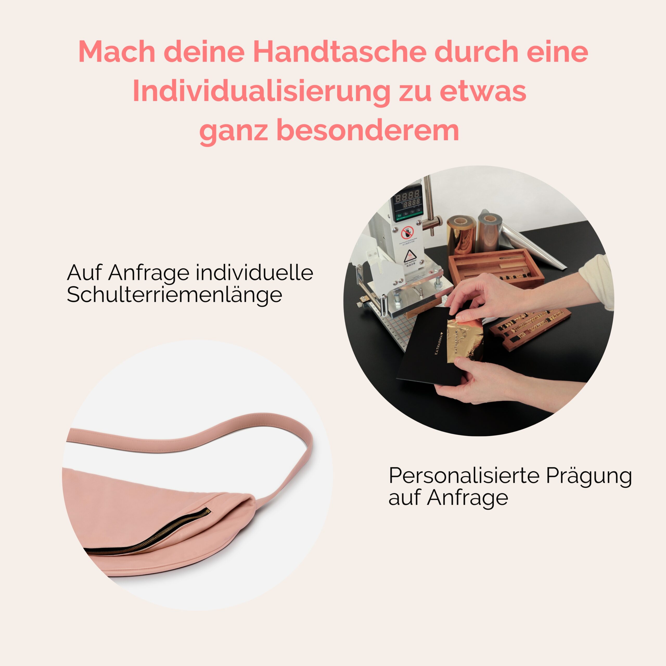 Beuteltasche aus Leder Athene groß Handtasche Lapàporter in rosé