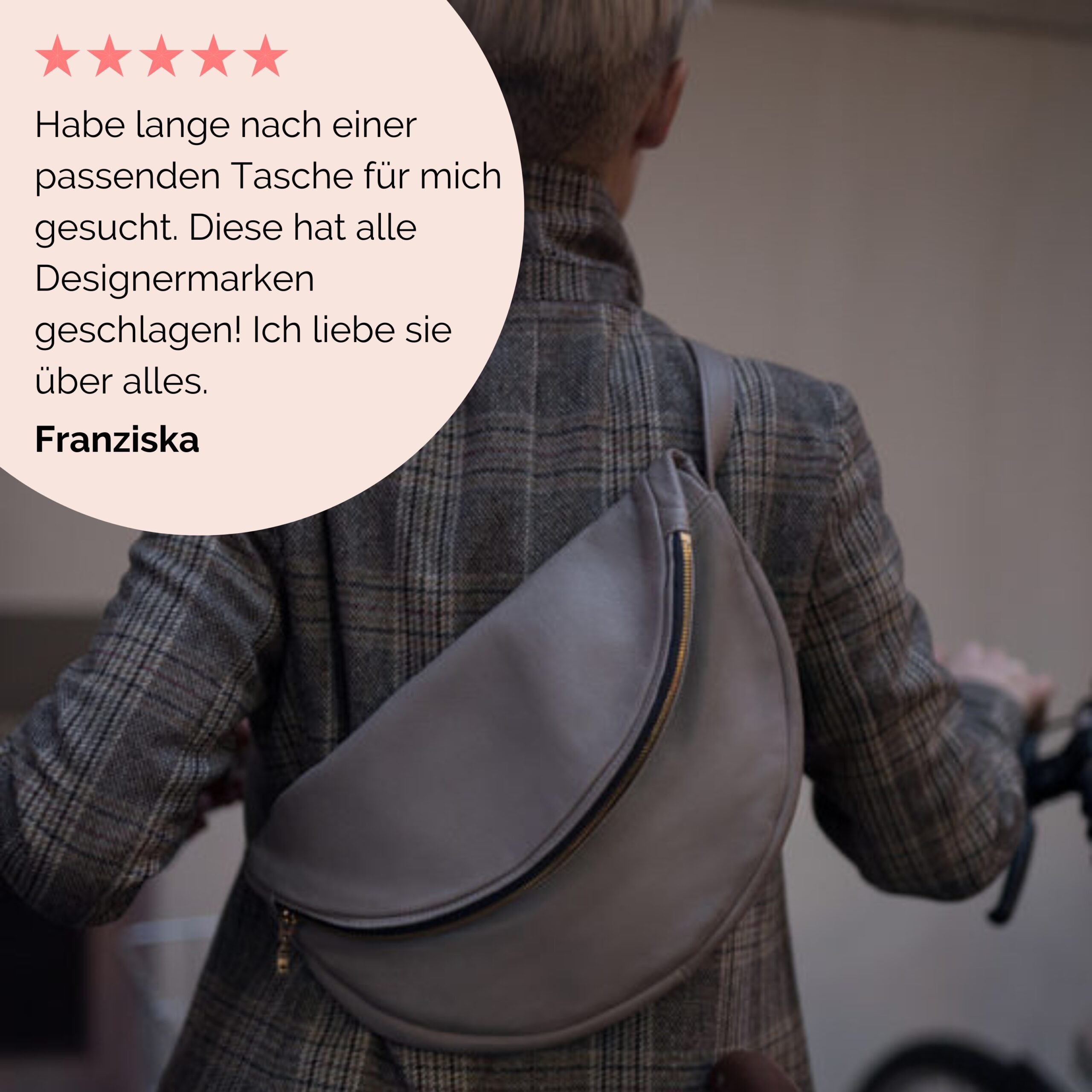 Beuteltasche aus Leder Athene Petit Handtasche Lapàporter in taupe