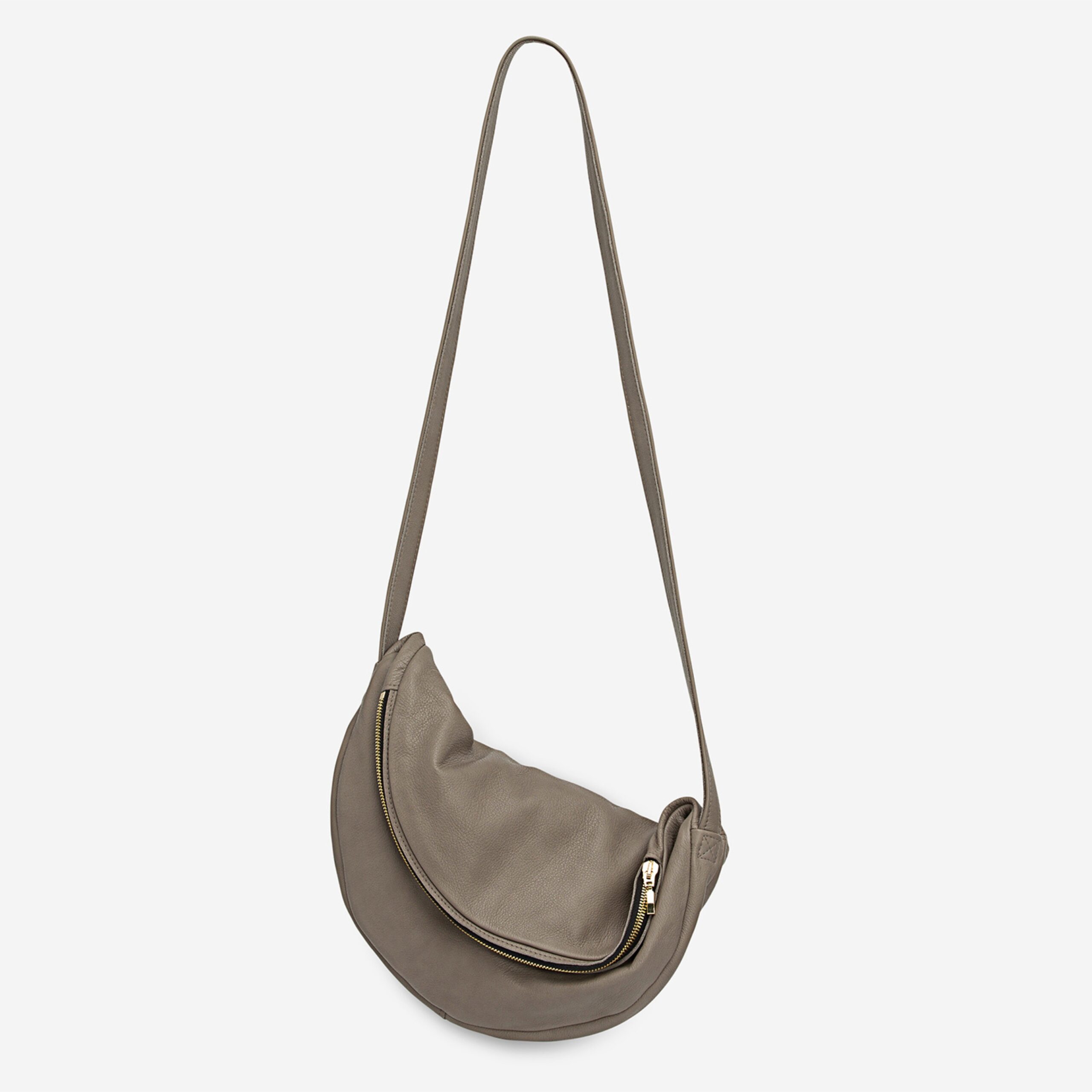 Beuteltasche aus Leder Athene Petit Handtasche Lapàporter in taupe