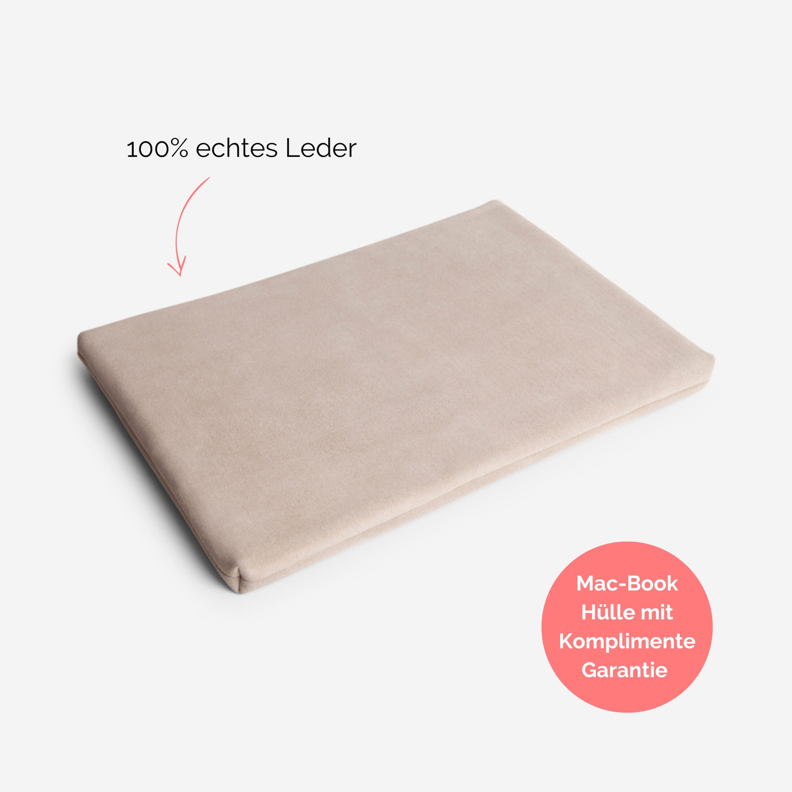 Audrey Mac-Book Hülle aus echtem Leder in sand Lapàporter