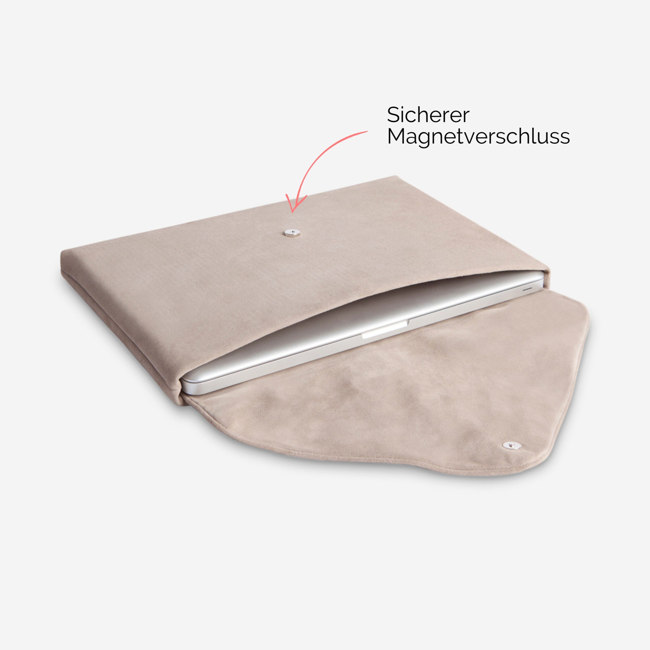 Audrey Mac-Book Hülle aus echtem Leder in sand Lapàporter