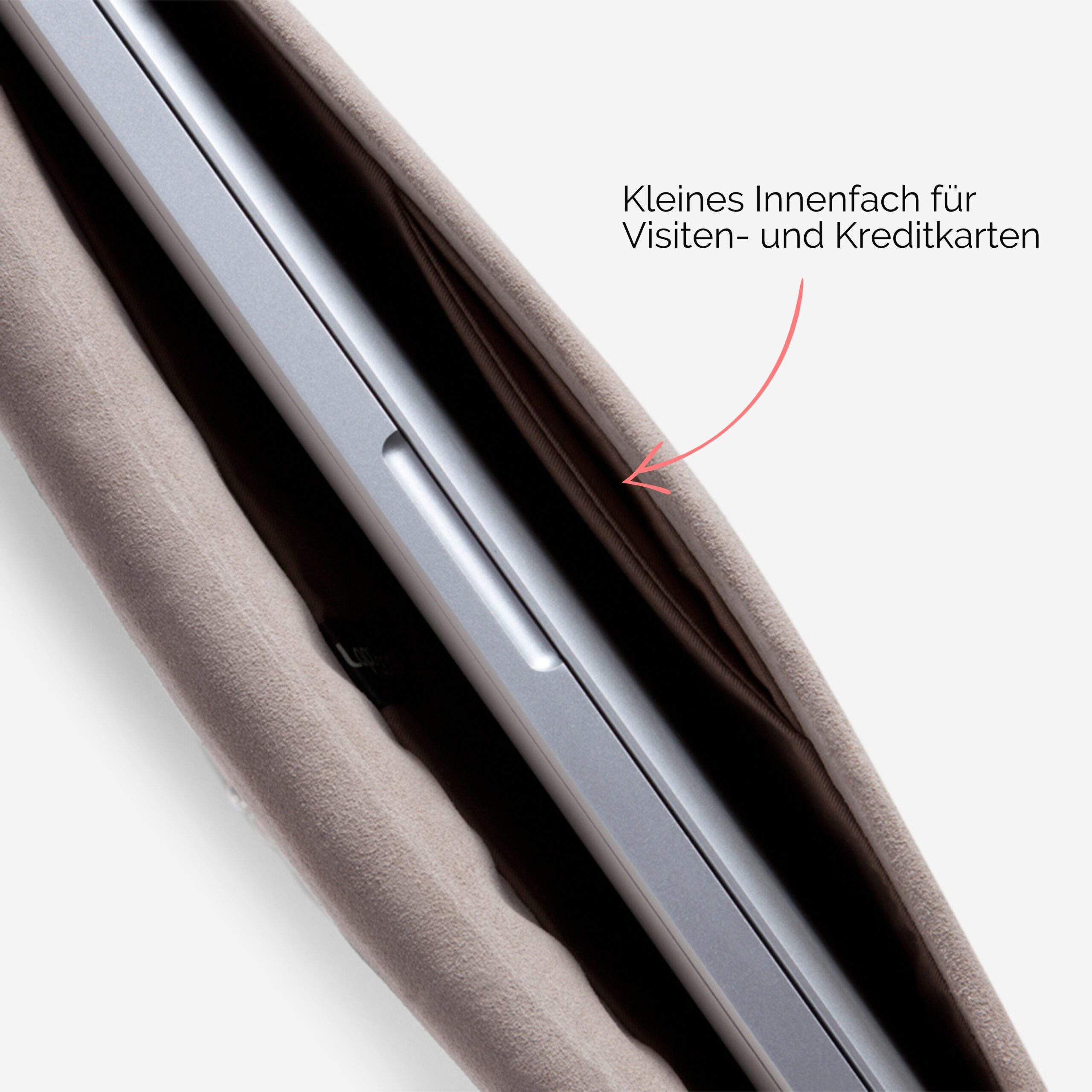 Audrey Mac-Book Hülle aus echtem Leder in sand Lapàporter