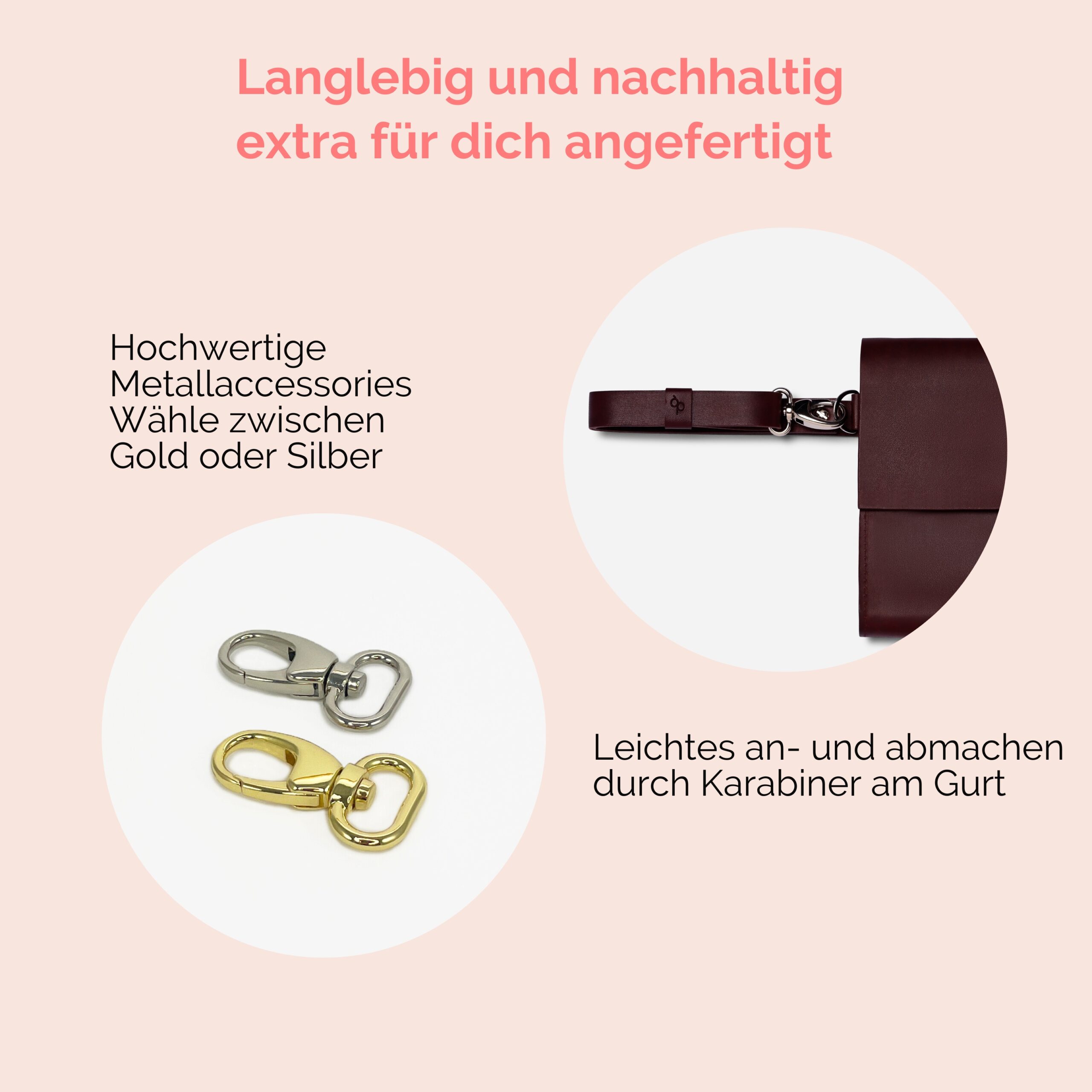 Bauchtasche für Damen aus Leder Camille in Bordeaux