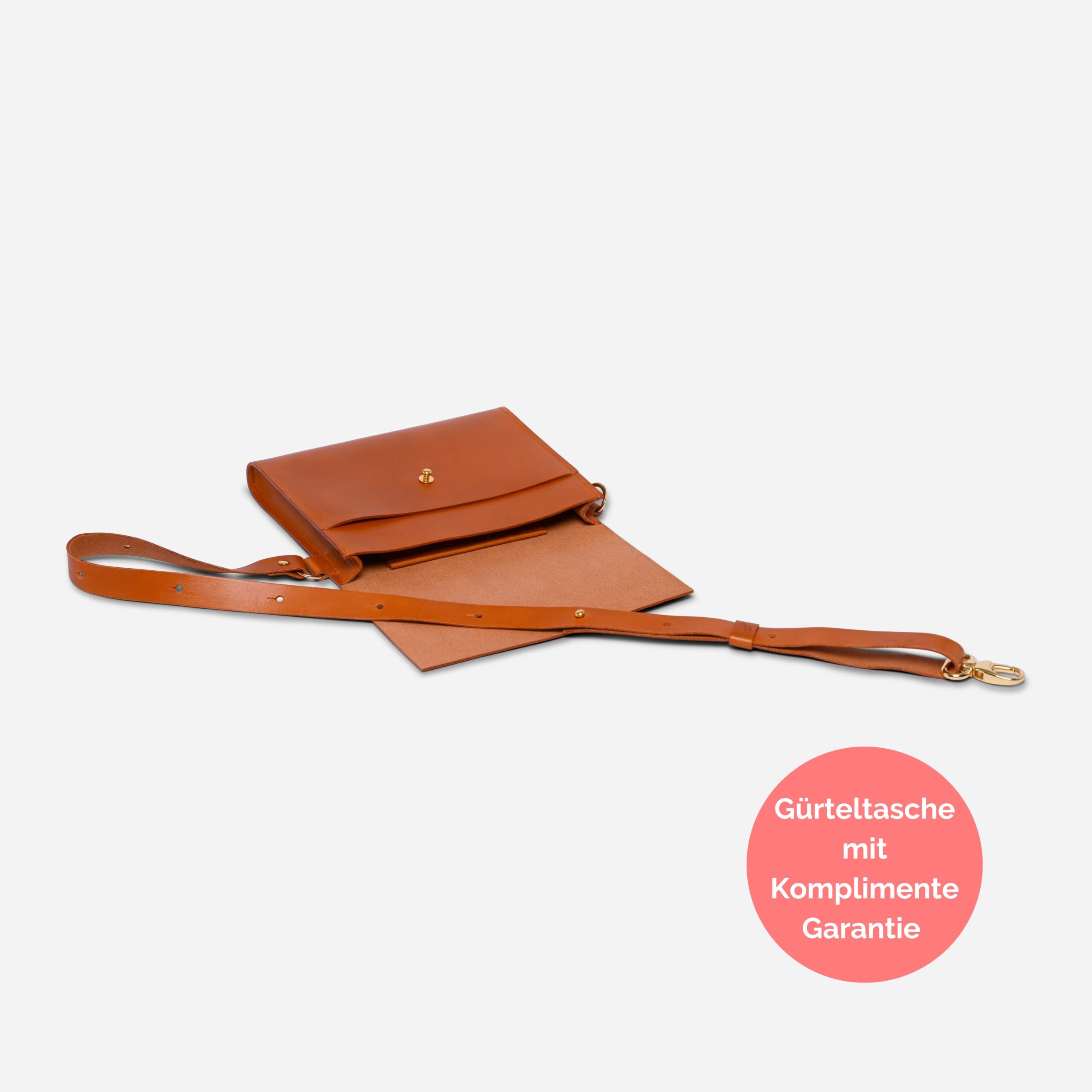 Bauchtasche für Damen aus Leder Camille in cognac