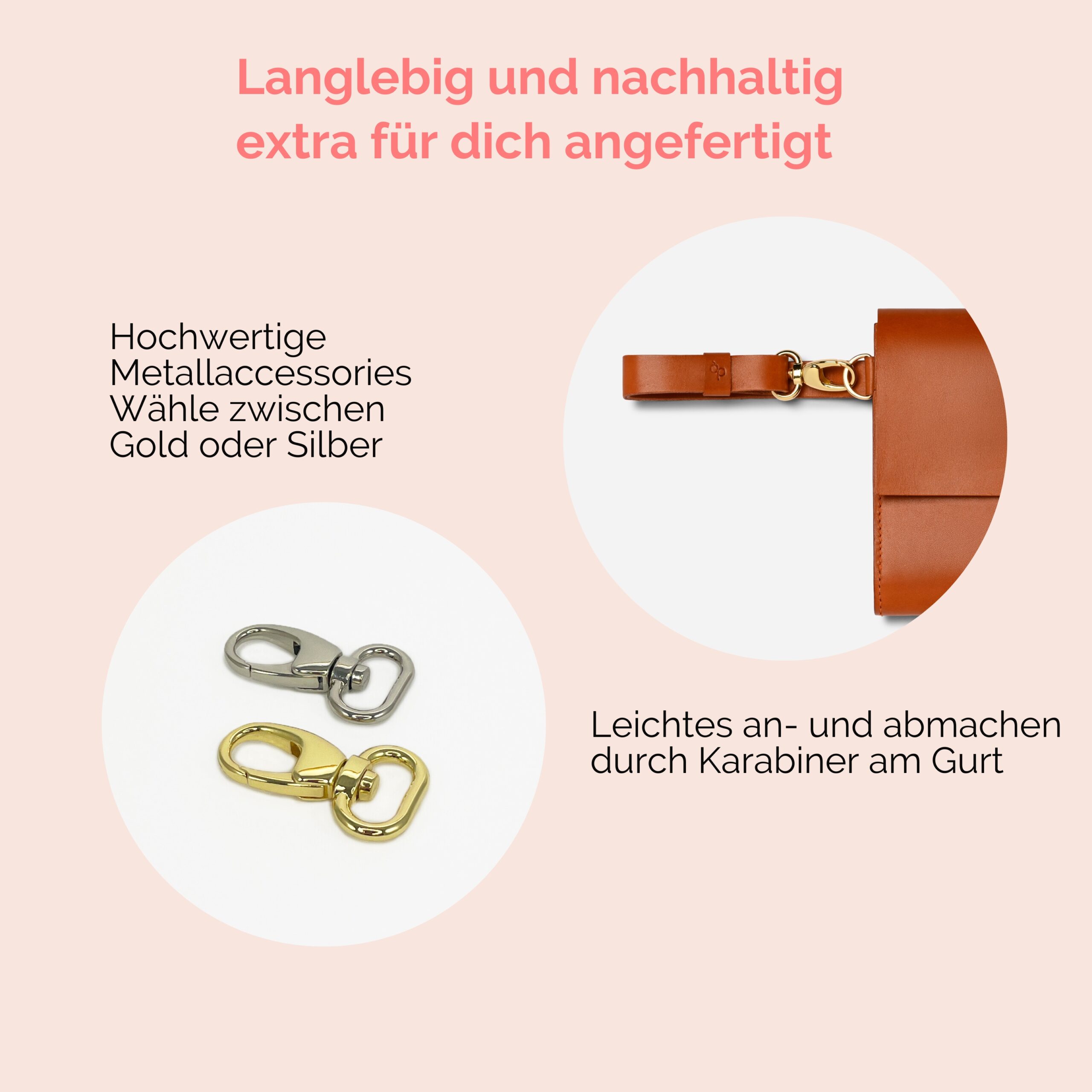 Bauchtasche für Damen aus Leder Camille in cognac