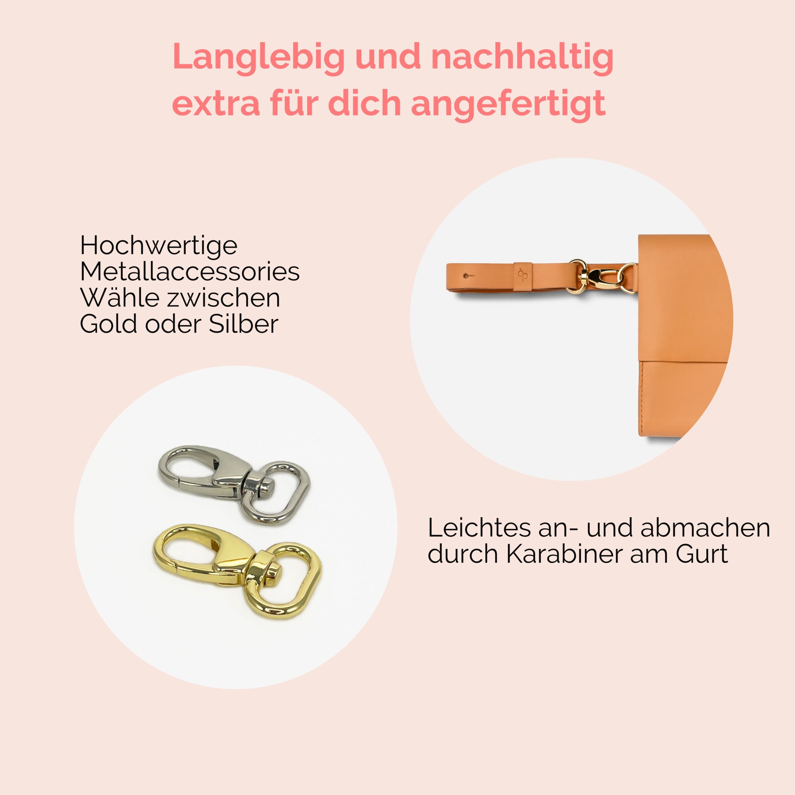 Bauchtasche für Damen aus Leder Camille in natur