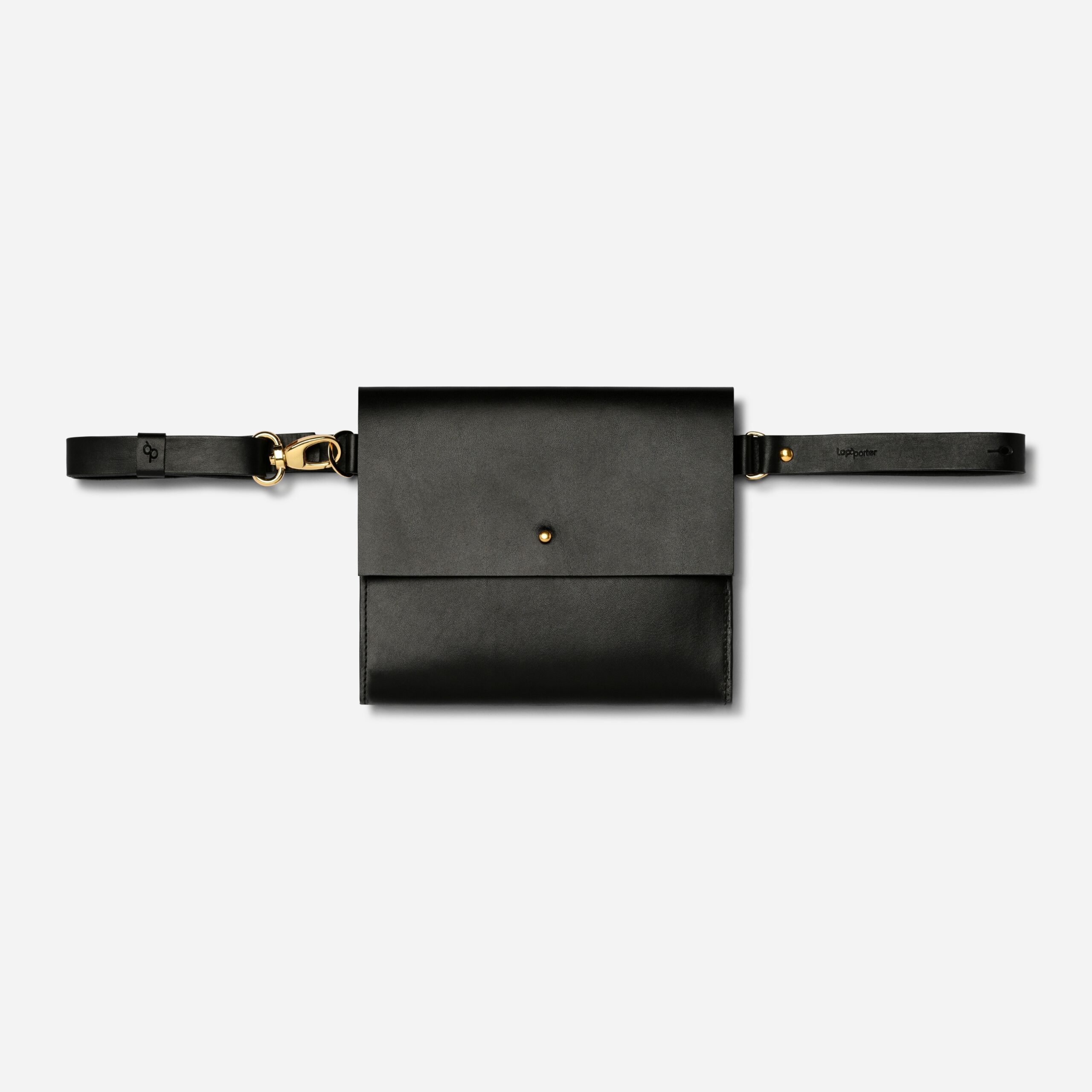 Bauchtasche für Damen aus Leder Camille in schwarz