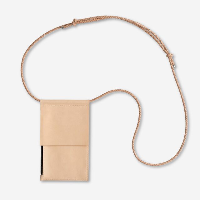 Handtasche aus Leder mit Portemonnaie zum umhängen in natur