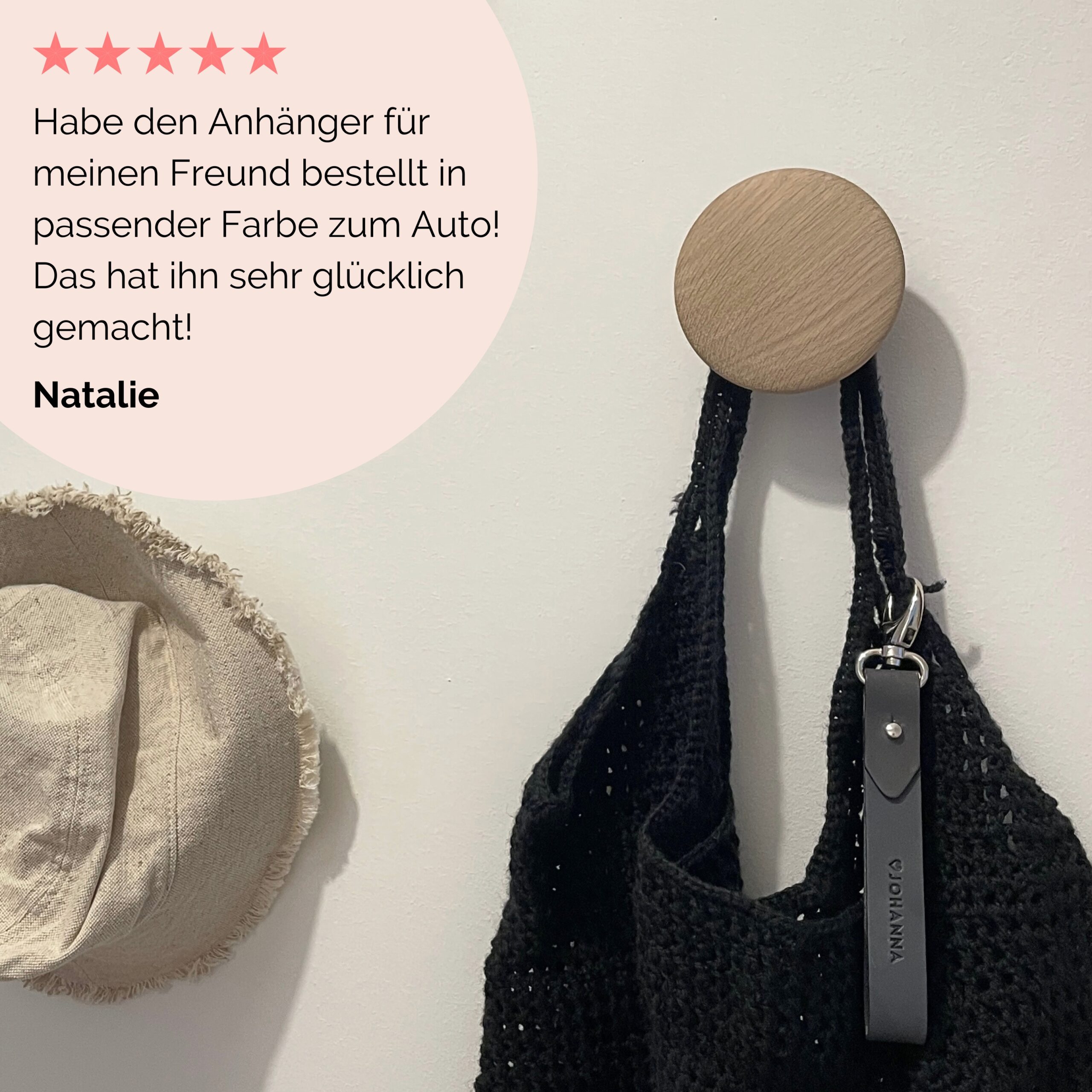 Elsa Schlüsselanhänger aus Leder mit personalisierter Prägung Lapàporter in blau