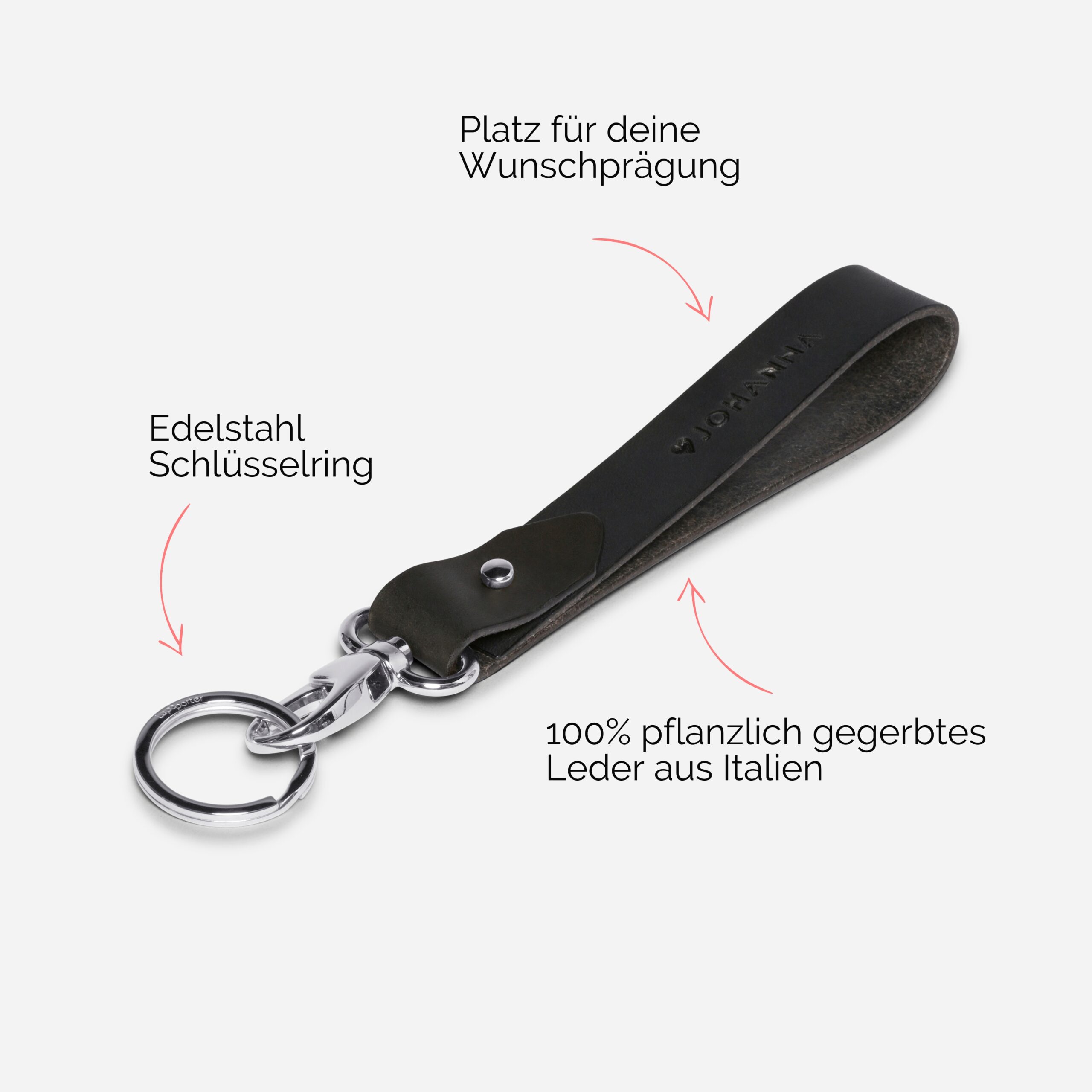 Elsa Schlüsselanhänger aus Leder mit personalisierter Prägung Lapàporter in blau