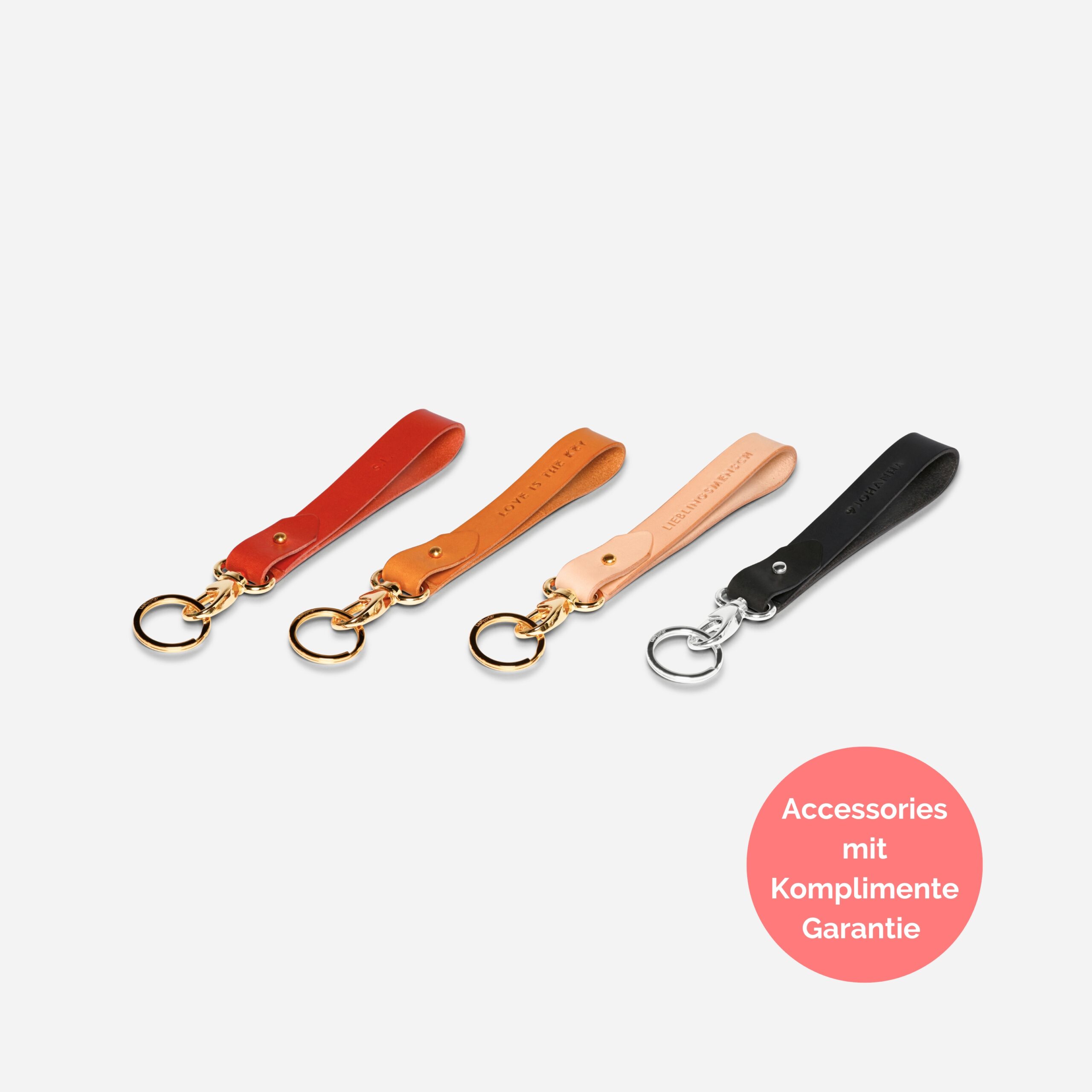 Elsa Schlüsselanhänger aus Leder mit personalisierter Prägung Lapàporter in natur