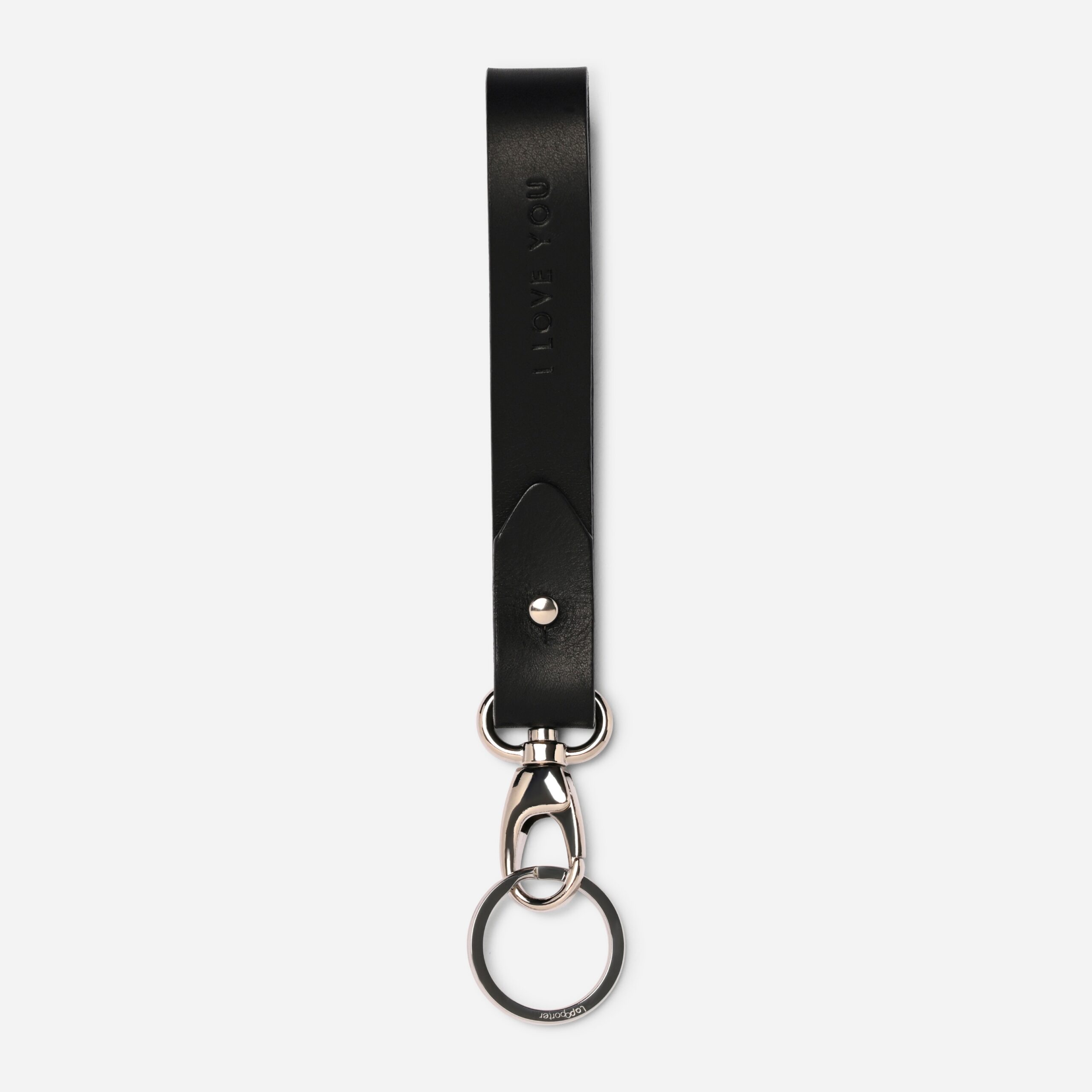 Elsa Schlüsselanhänger aus Leder mit personalisierter Prägung Lapàporter in schwarz