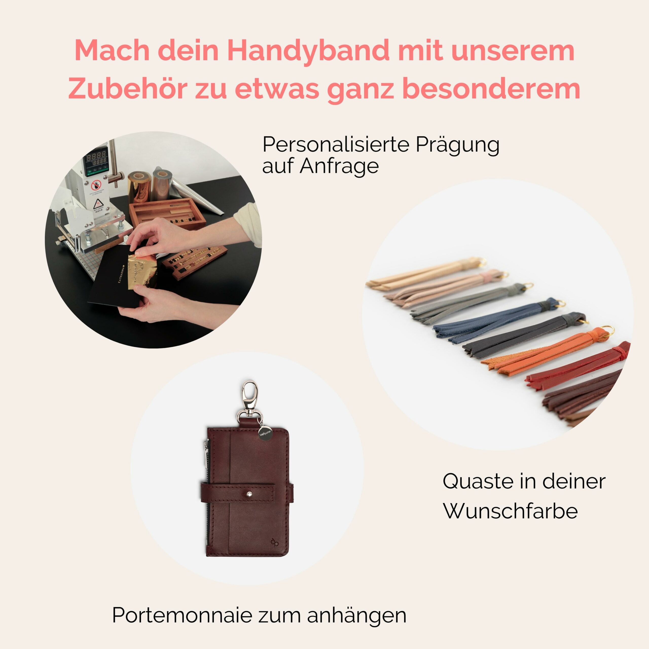 Handyhülle mit breitem Band aus Leder Amelia in bordeaux
