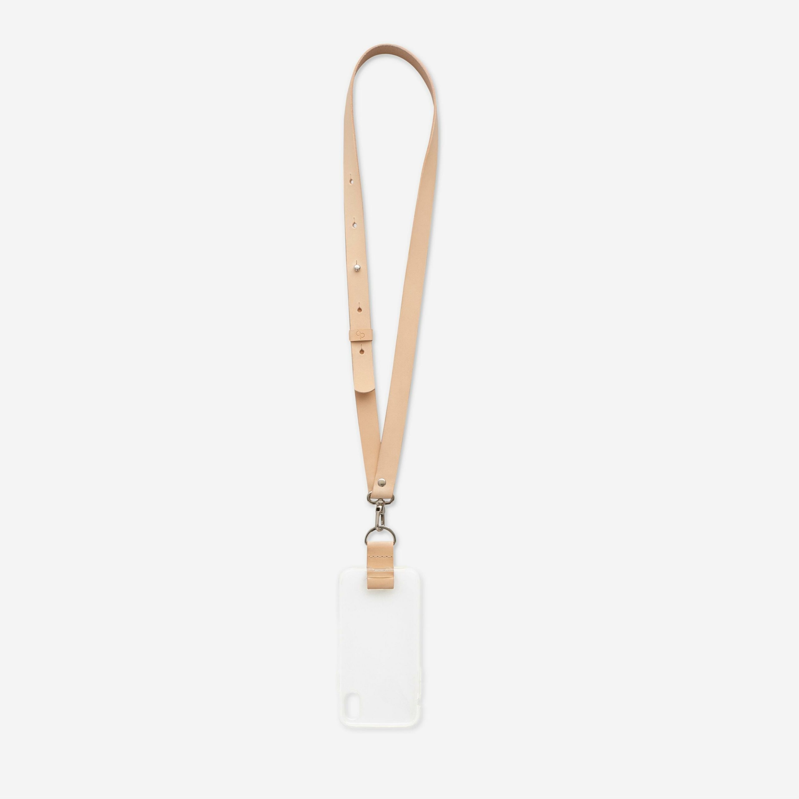 Handyhülle mit breitem Band aus Leder Amelia in natur