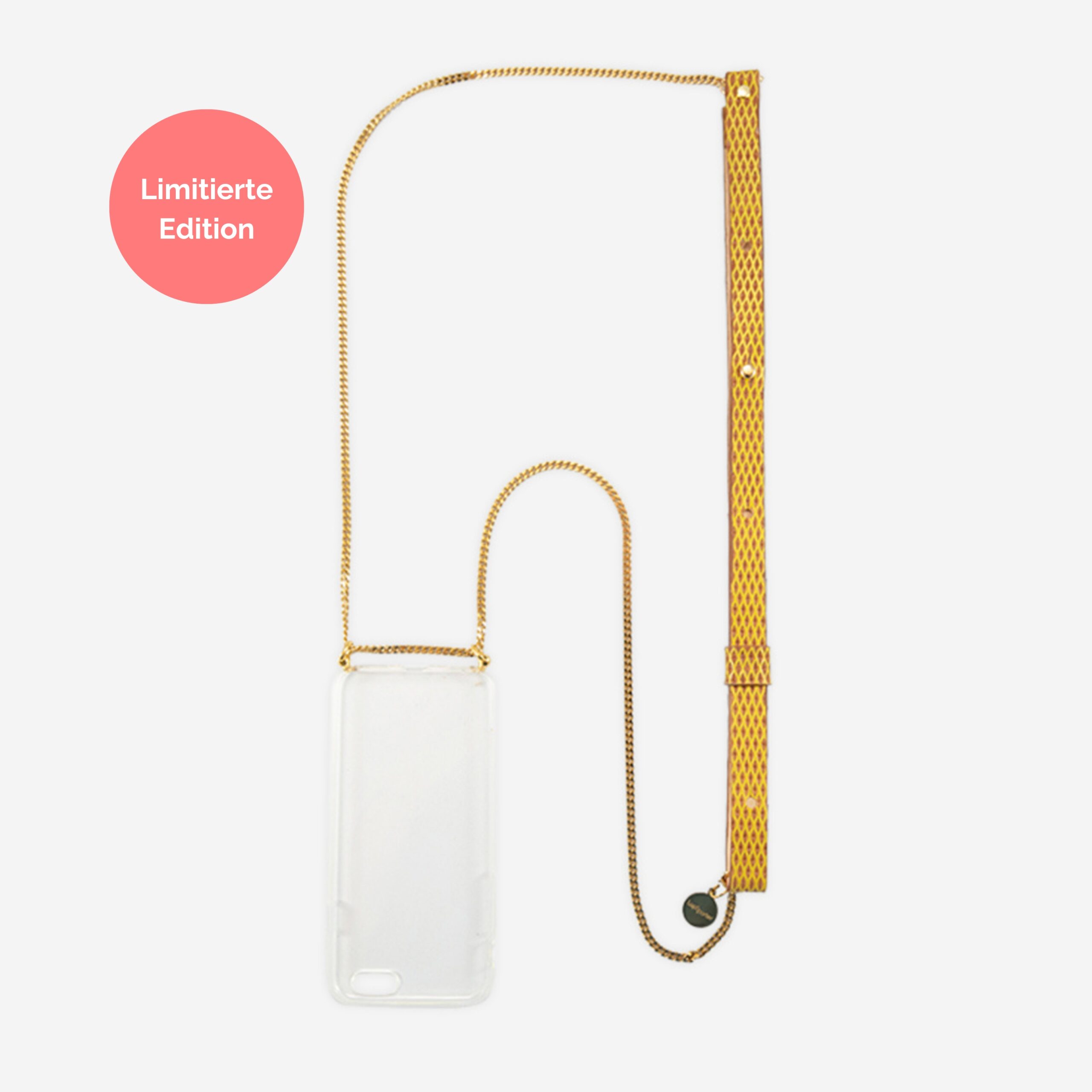 Gliederkette mit Lederriemen Monique in senf