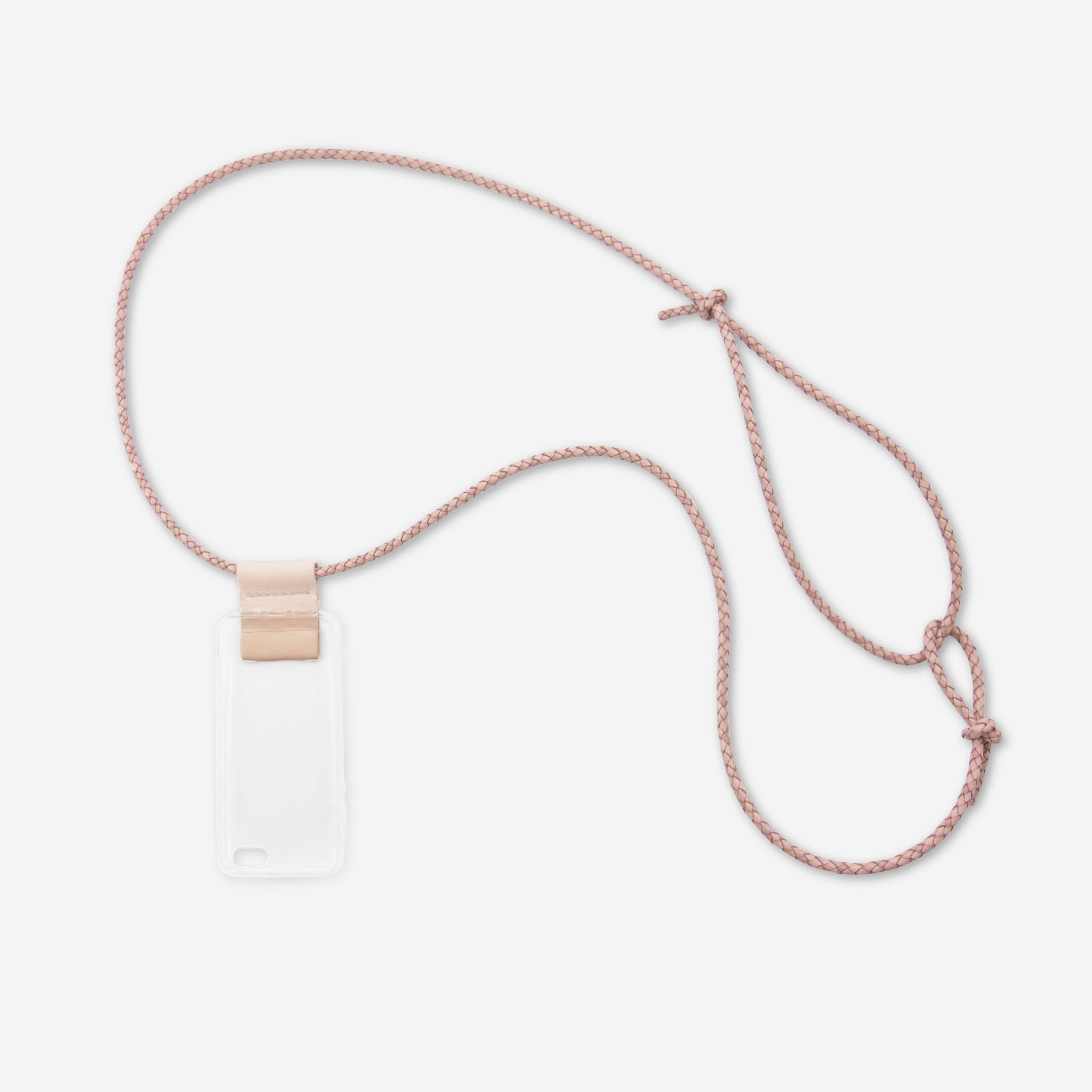 Handykette Leder mit geflochtener Lederkordel Zaha in rosé
