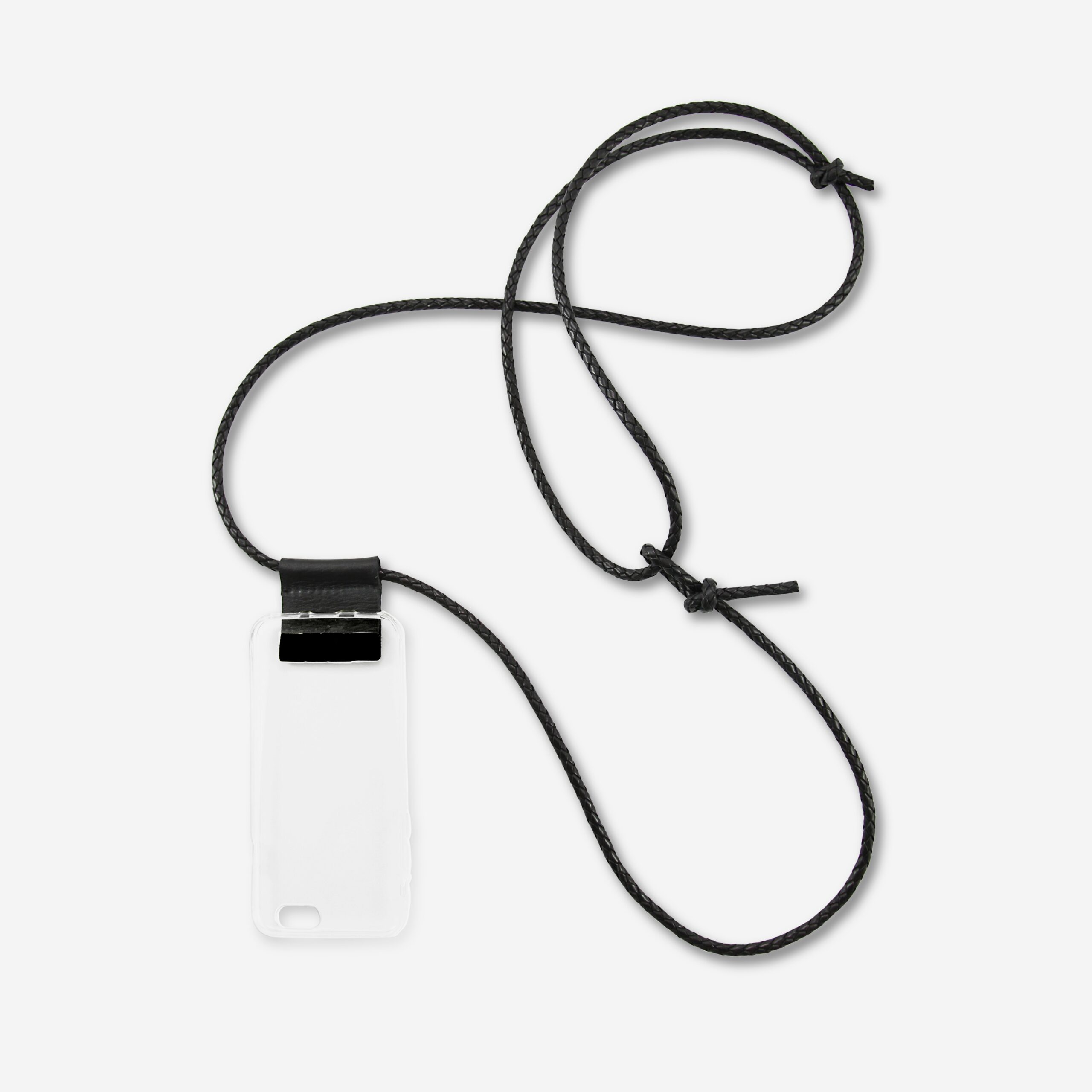 Handykette Leder mit geflochtener Lederkordel Zaha in schwarz
