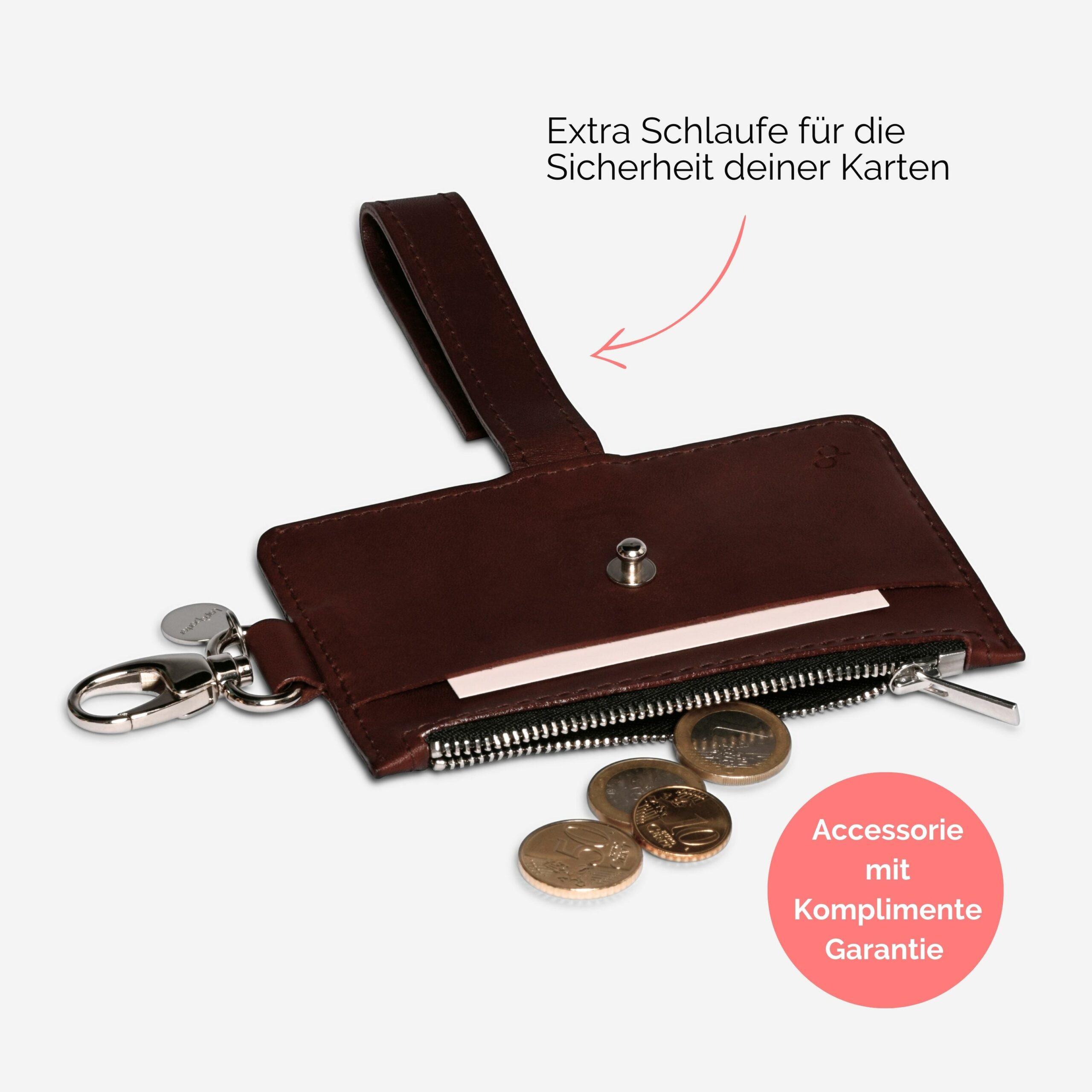 Pina Portemonnaie mit Karabiner zum anhängen Bordeaux Lapàporter