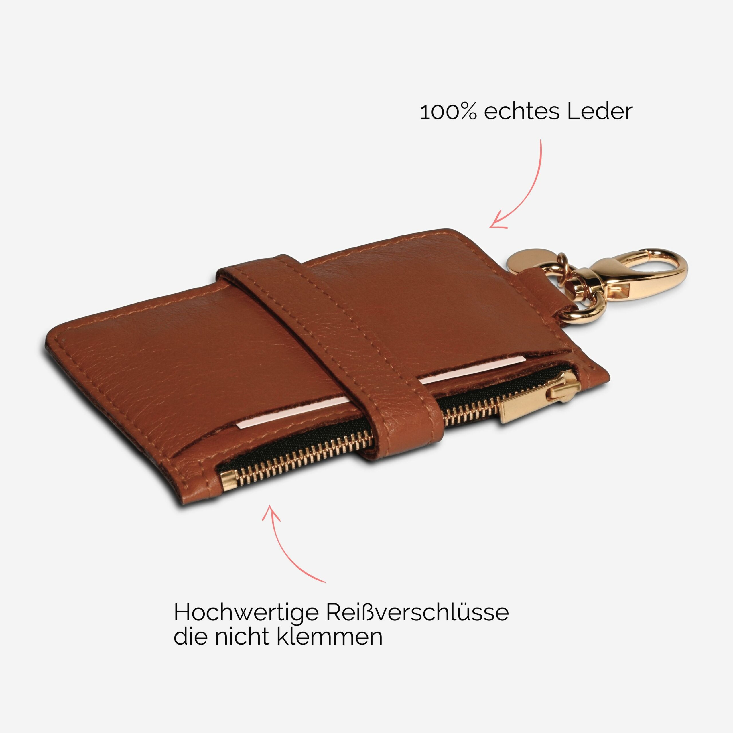 Pina Portemonnaie mit Karabiner zum anhängen cognac Lapàporter