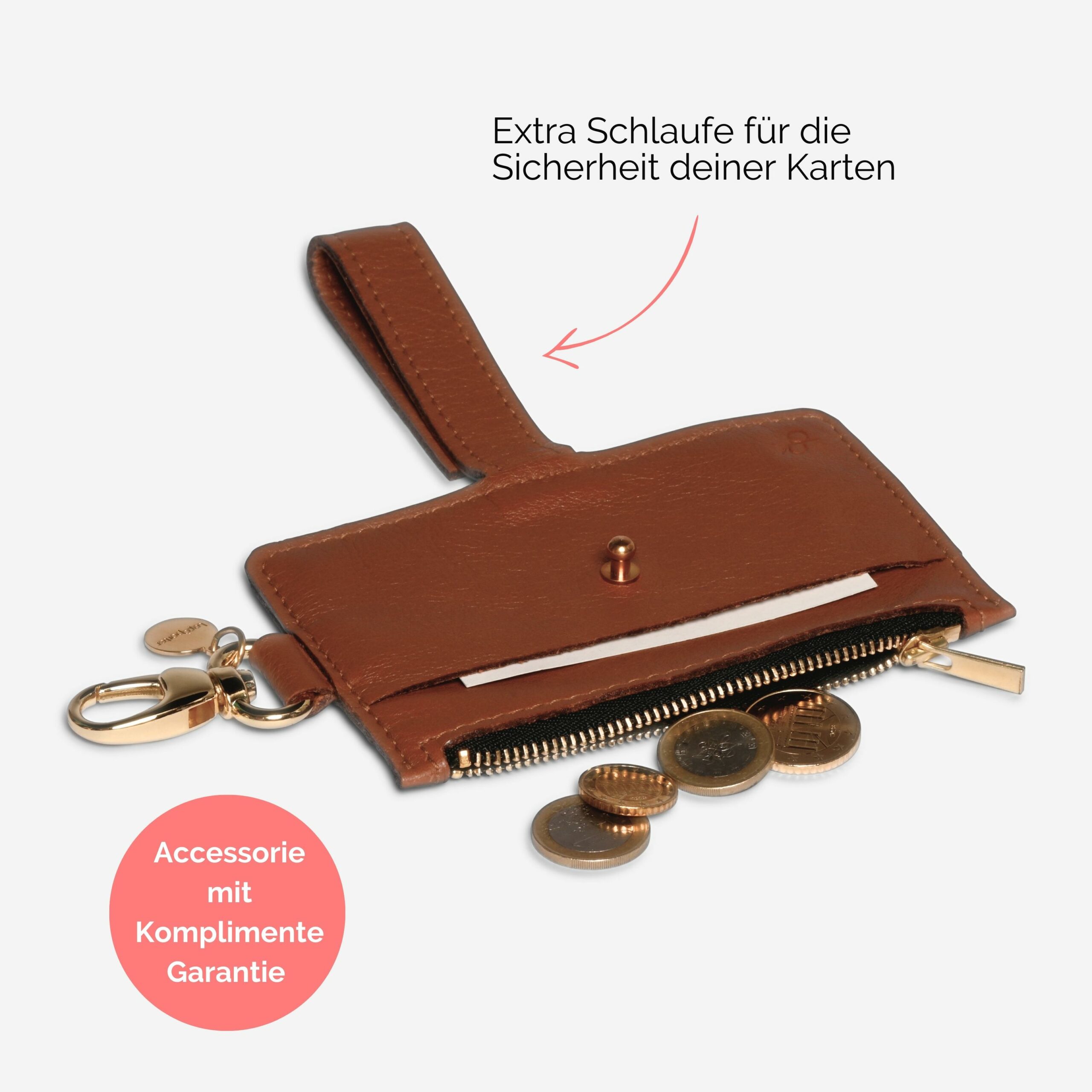 Pina Portemonnaie mit Karabiner zum anhängen cognac Lapàporter