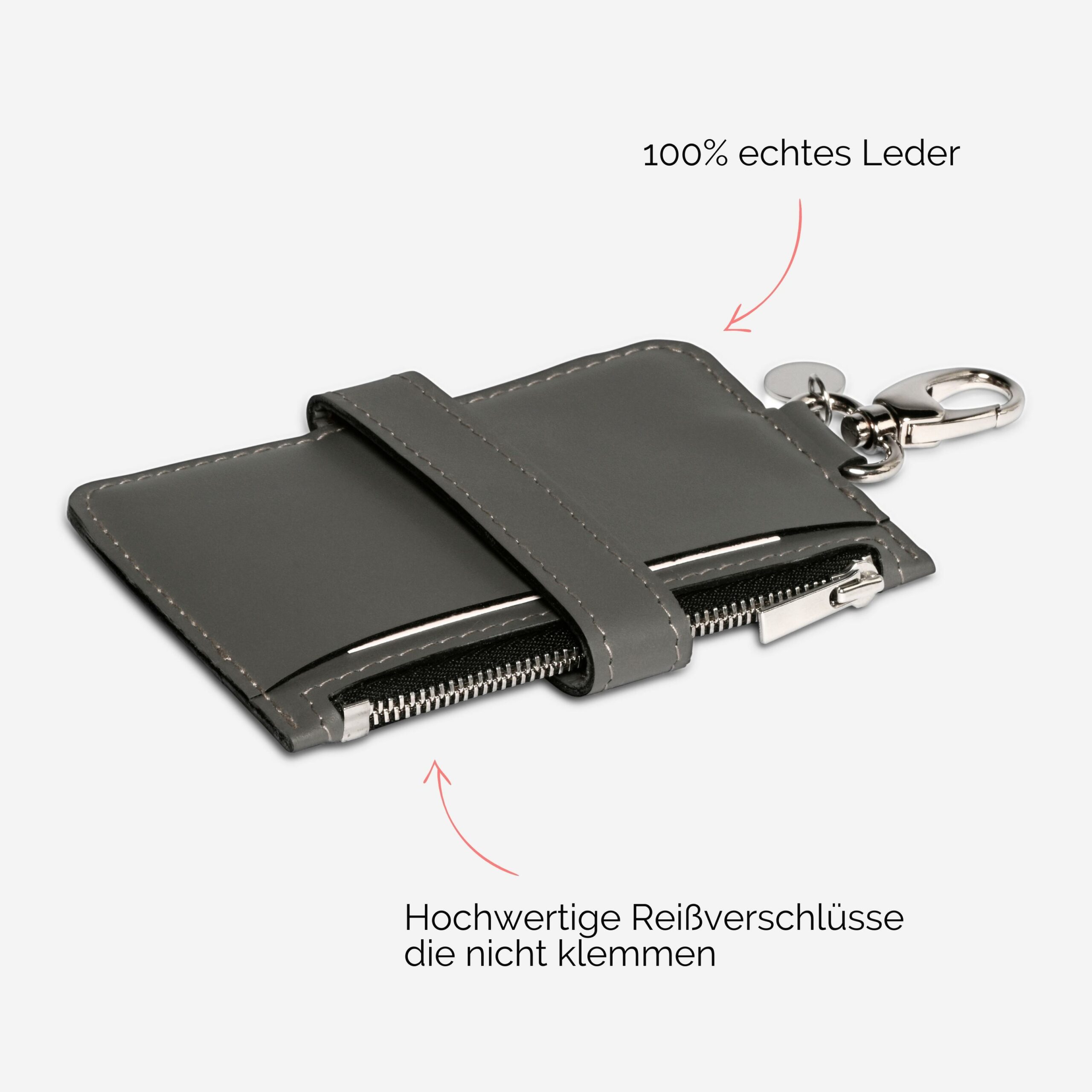 Pina Portemonnaie mit Karabiner zum anhängen grau Lapàporter