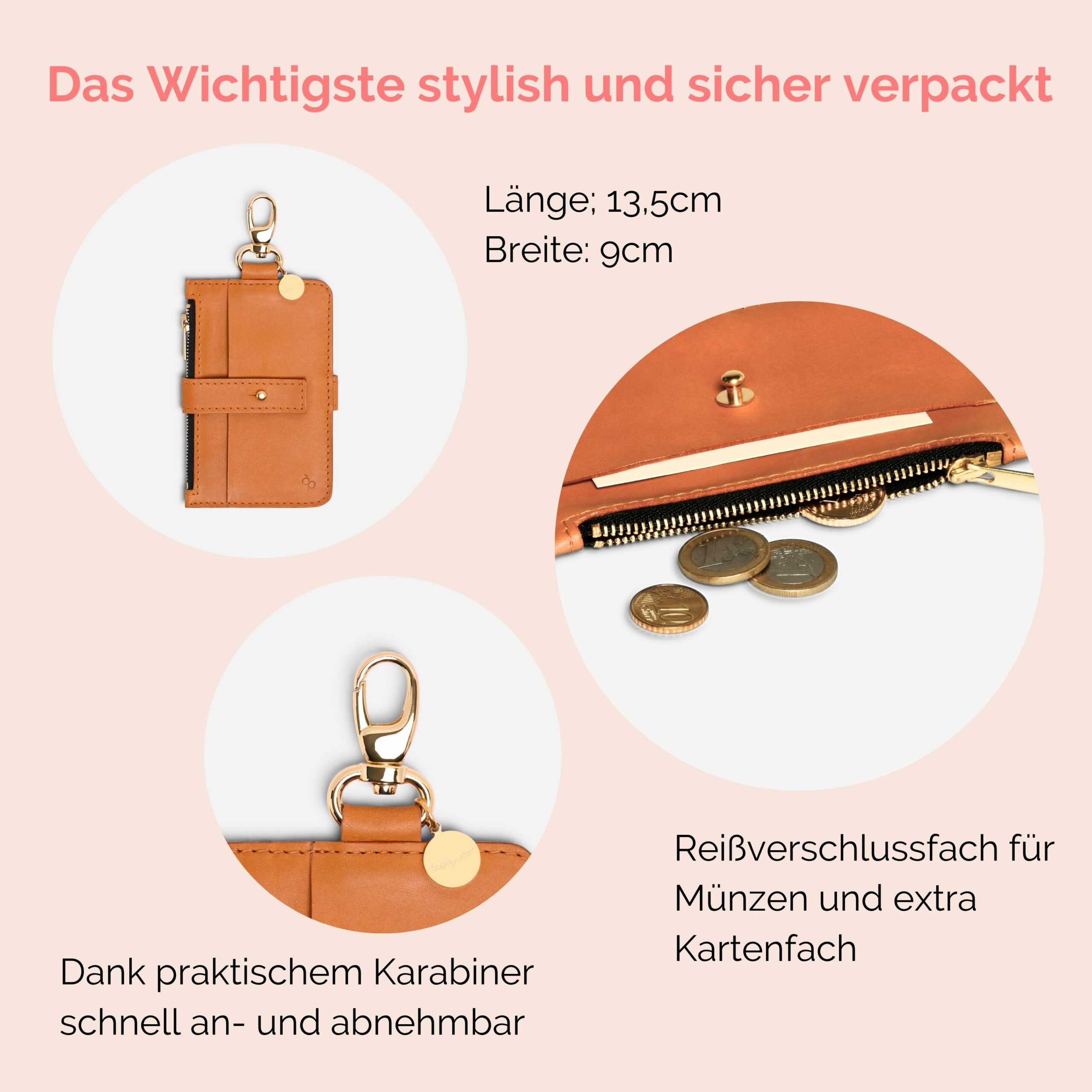 Pina Portemonnaie mit Karabiner zum anhängen Honig Lapàporter