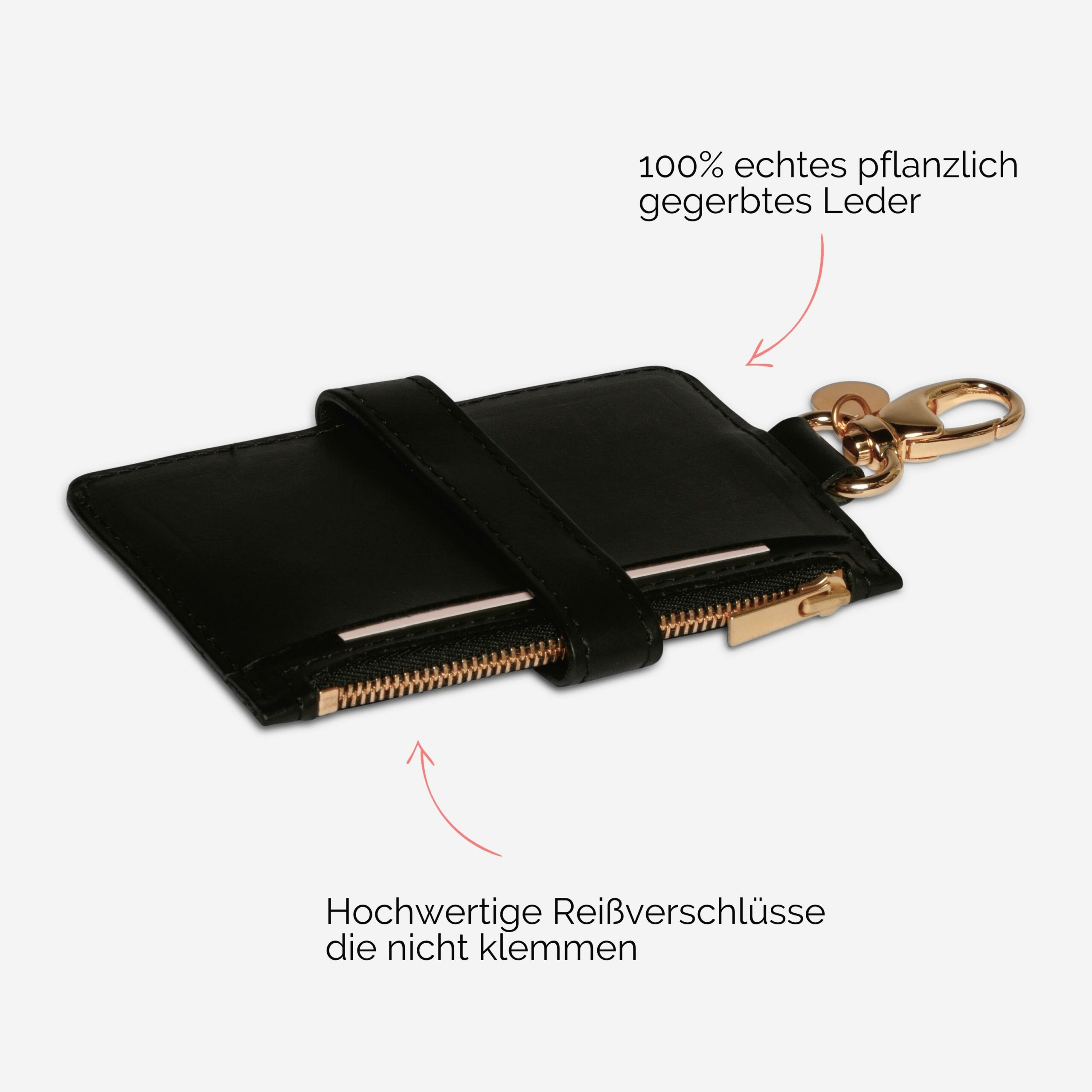 Pina Portemonnaie mit Karabiner zum anhängen in schwarz Lapàporter