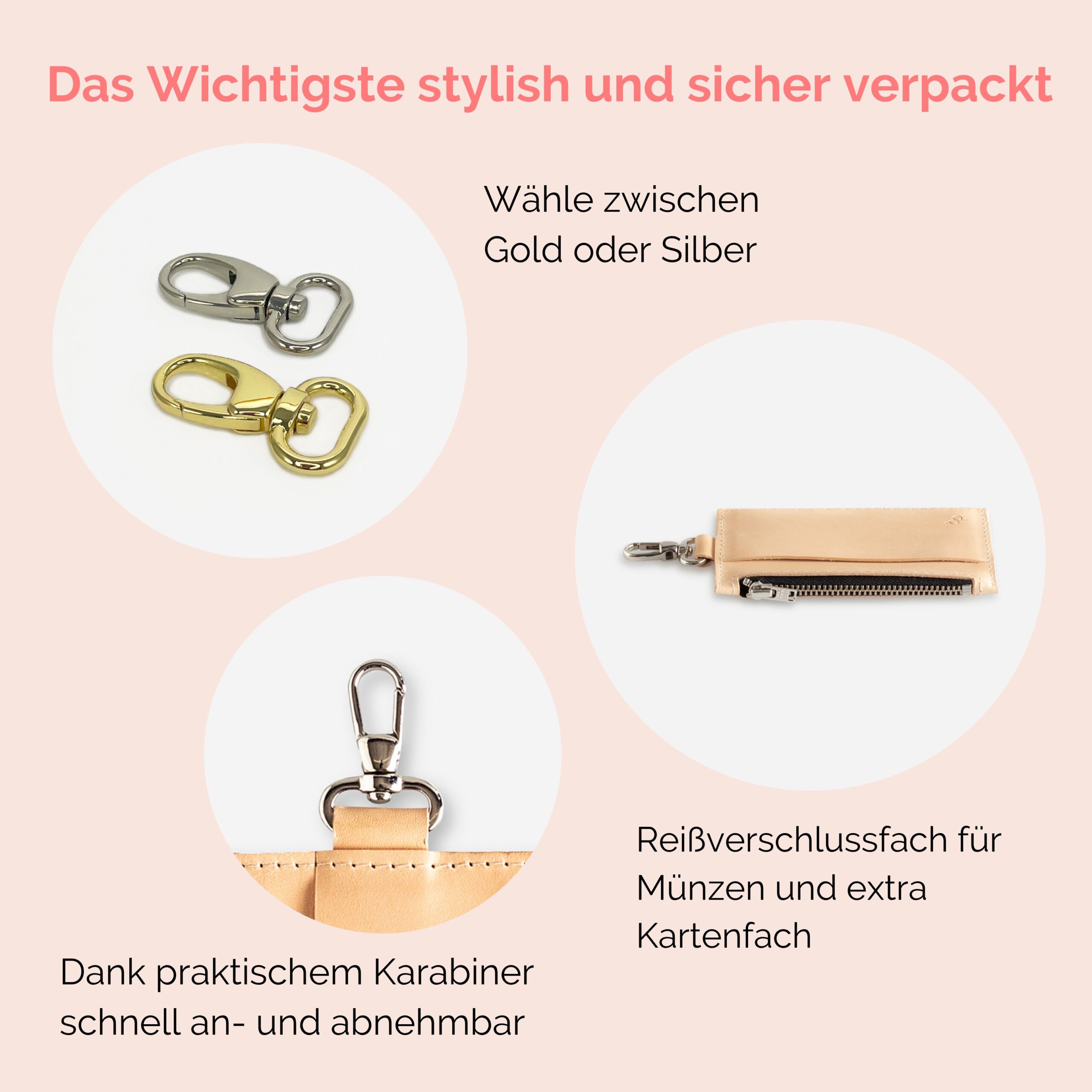 Portemonnaie für Handykette Viki in natur