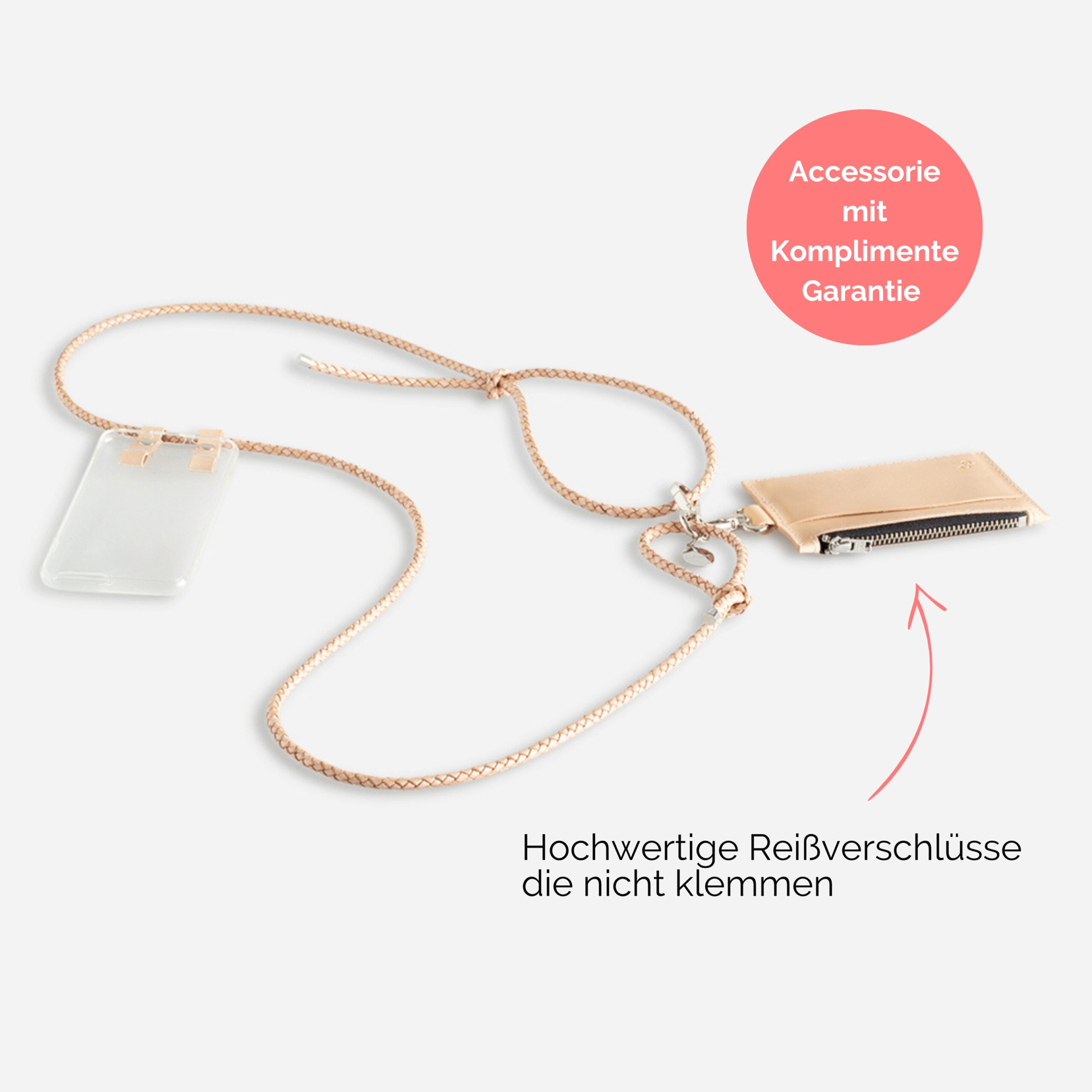 Portemonnaie für Handykette Viki in natur