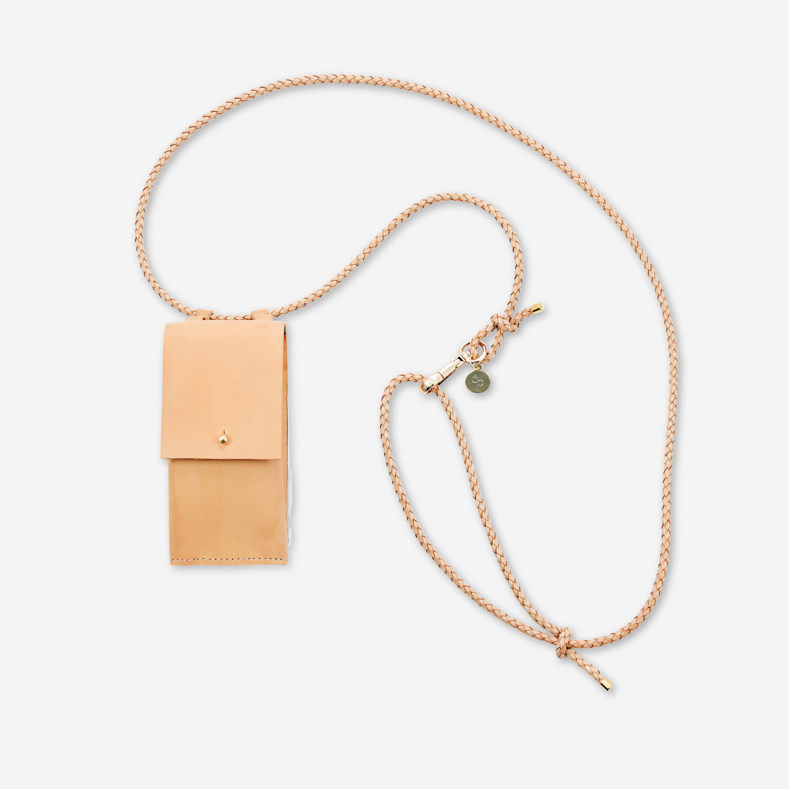 Handylette Leder mit geflochtener Lederkordel und Ledertasche Coco in natur