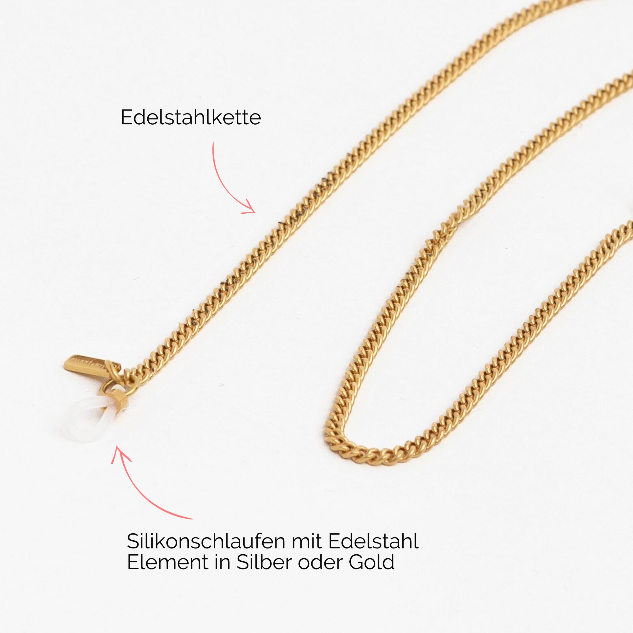 Holley Brillenkette aus feiner Edelstahl Gliederkette Lapàporter