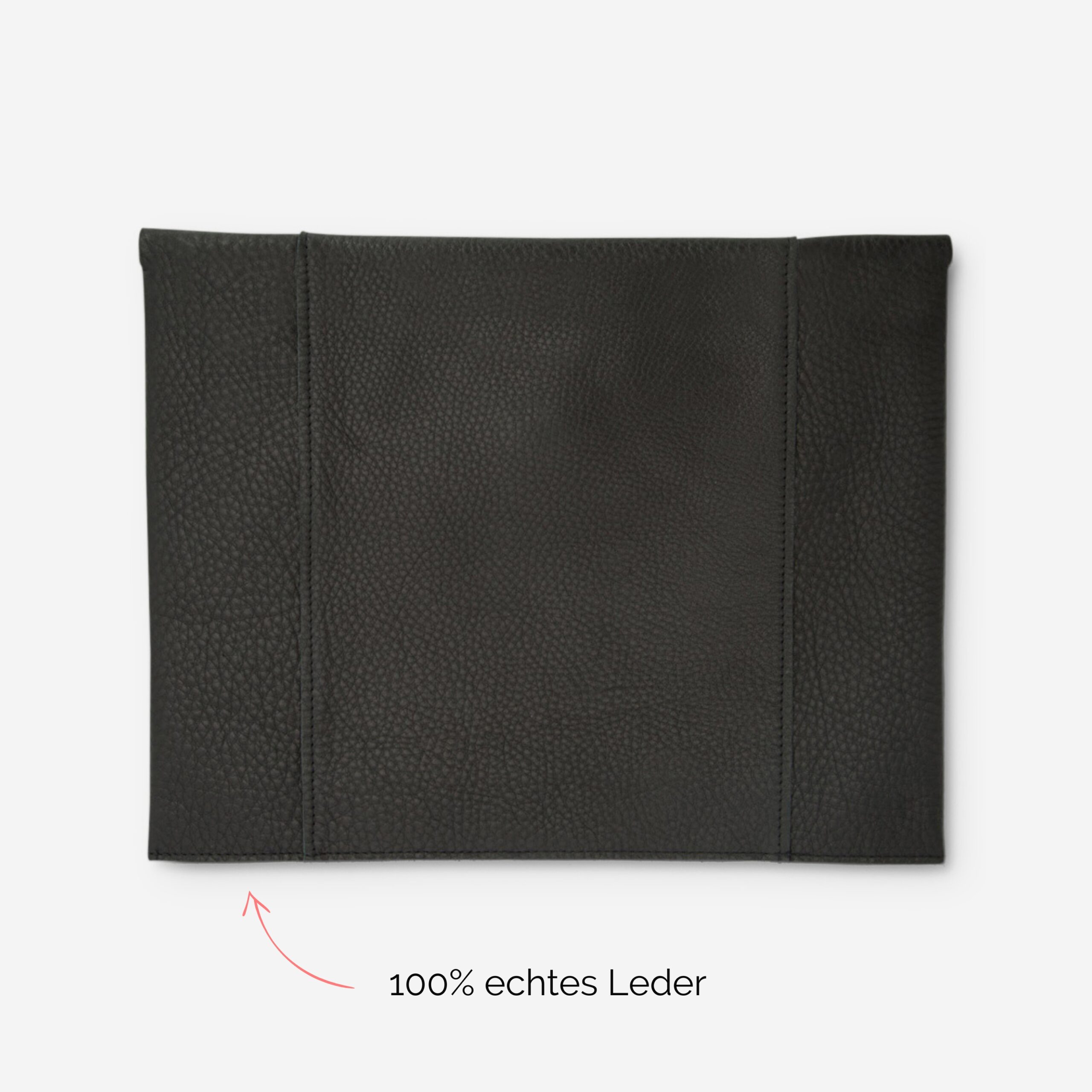 Jacky Mac-Book Hülle aus echtem Leder in schwarz Lapàporter