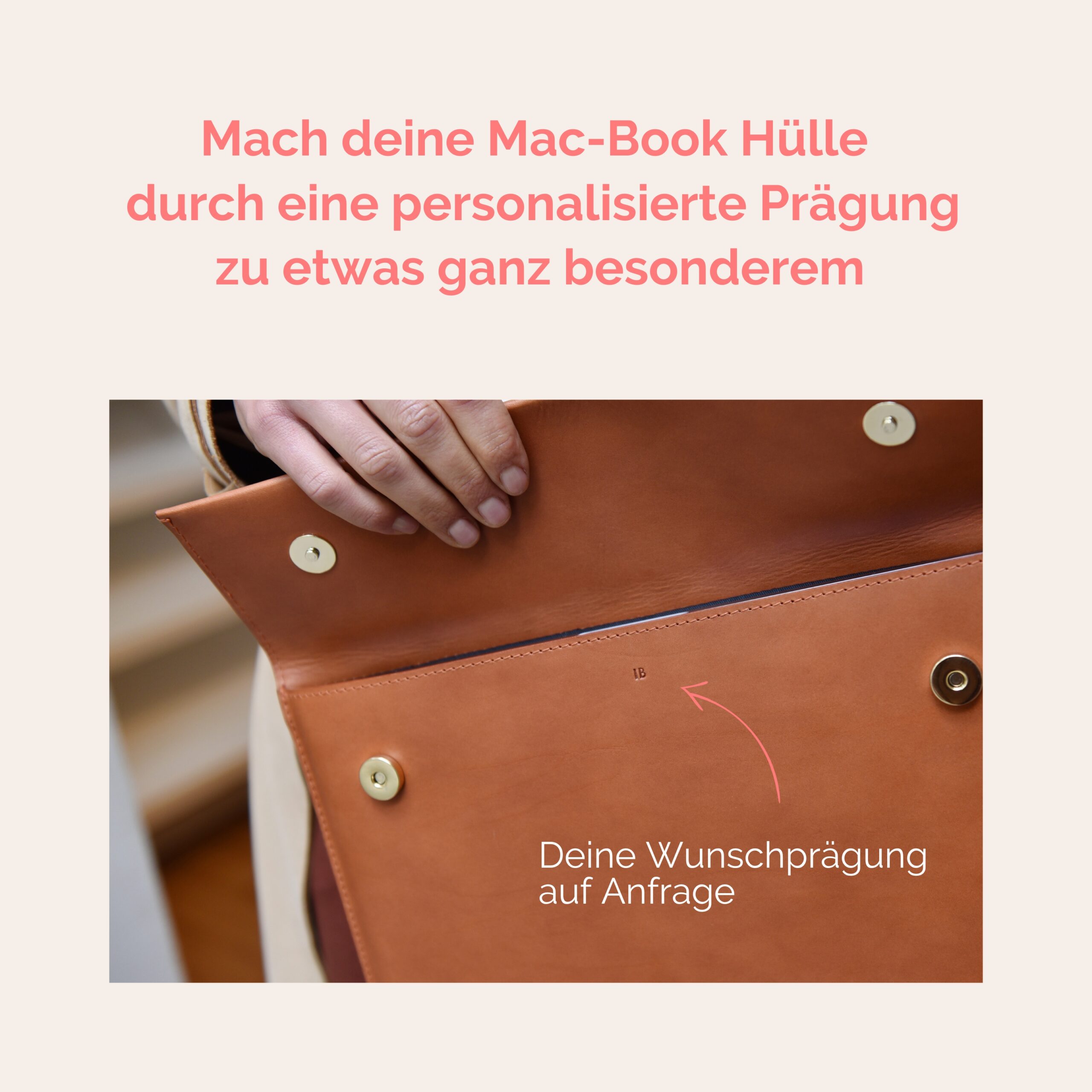 Jacky Mac-Book Hülle aus echtem Leder in taupe Lapàporter
