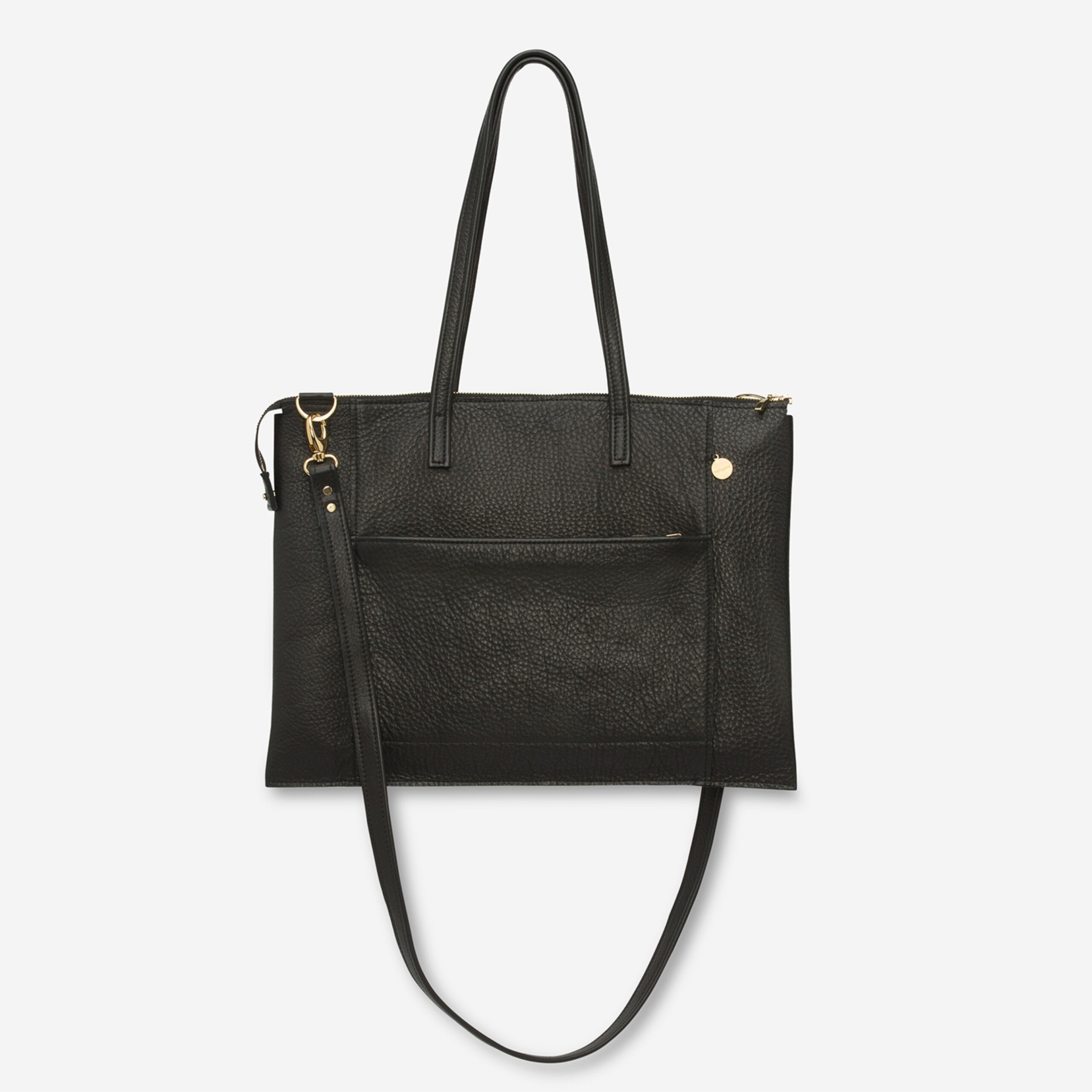 Laptoptasche aus Leder Jeanne in schwarz