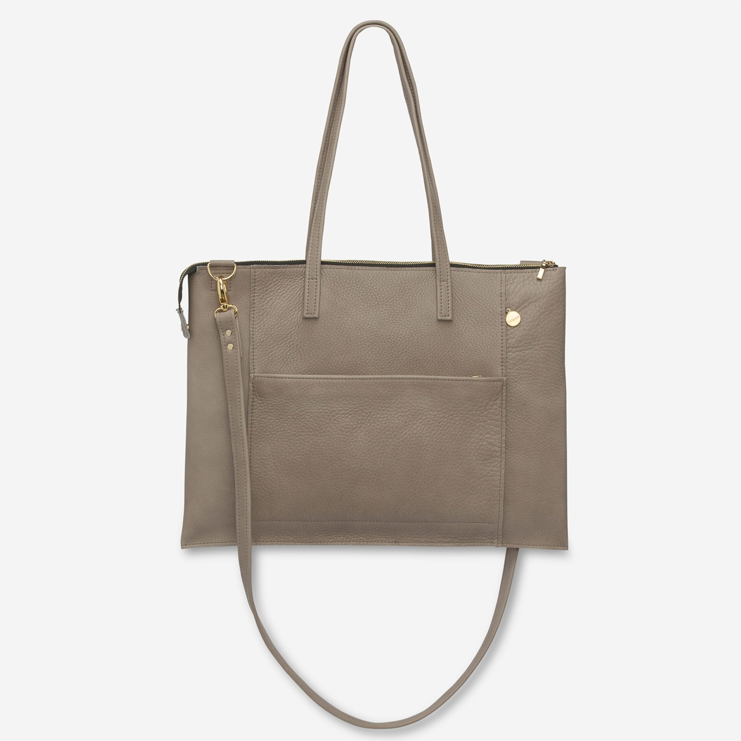 Laptoptasche aus Leder Jeanne in taupe