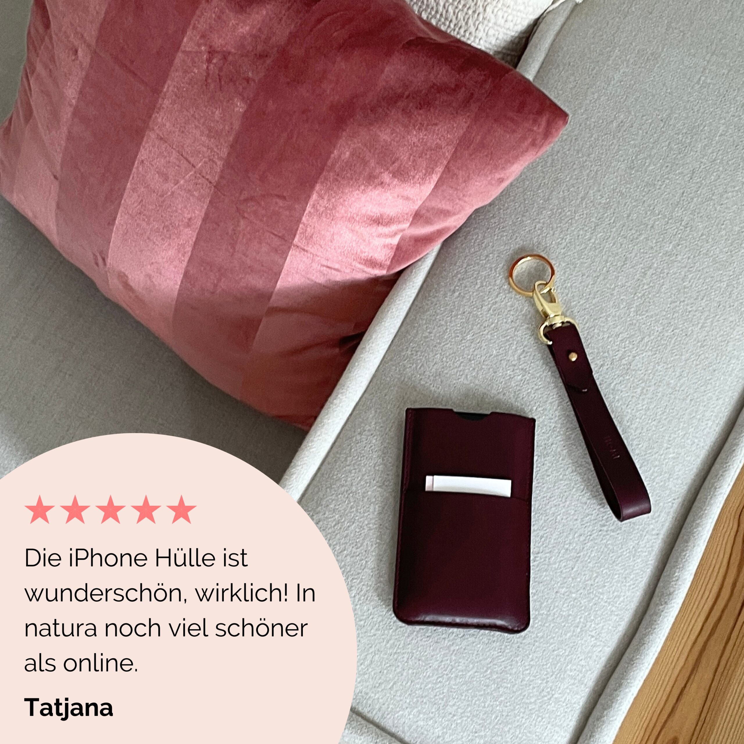 Leder iPhone Hülle Lapàporter in bordeaux