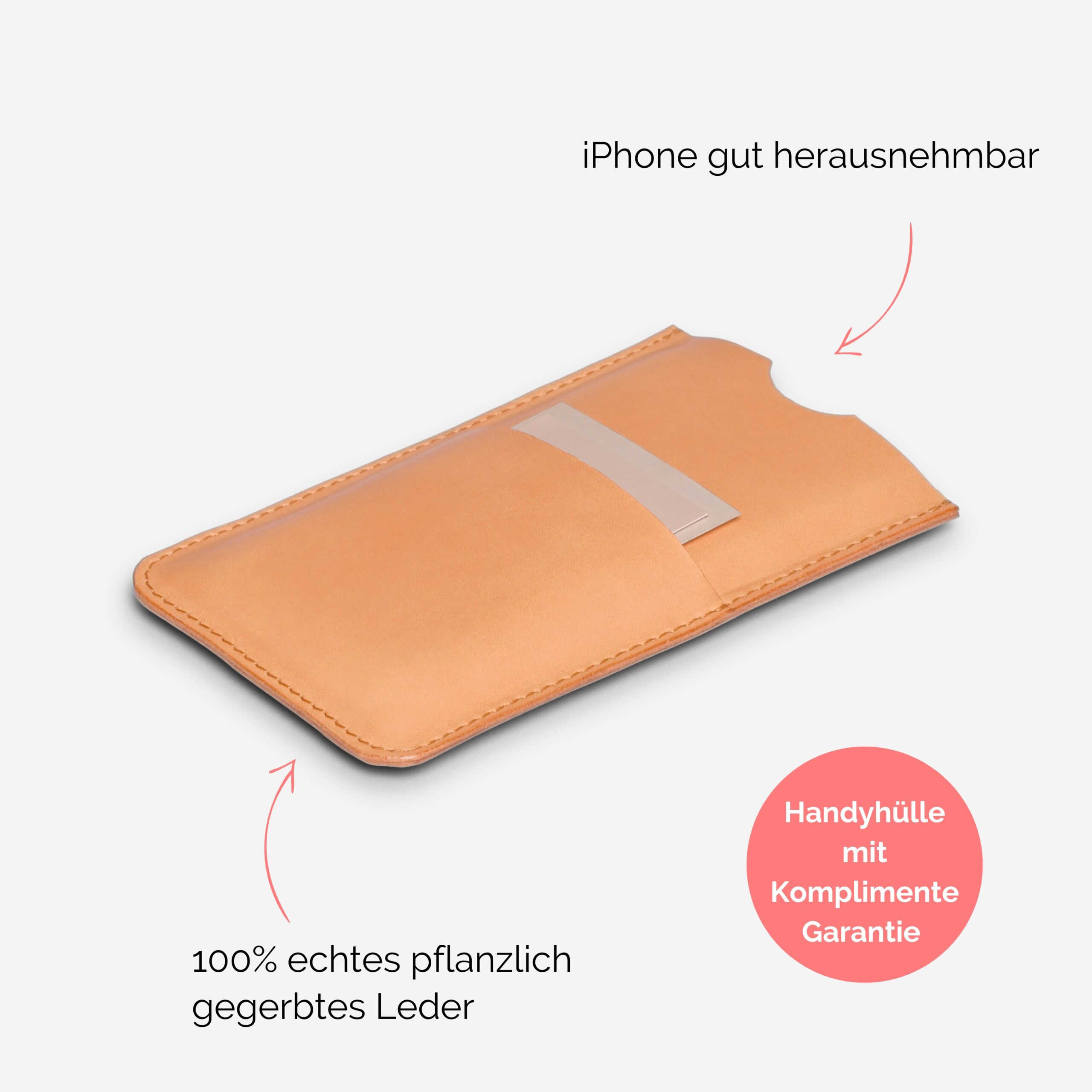 Leder iPhone Hülle Lapàporter in natur