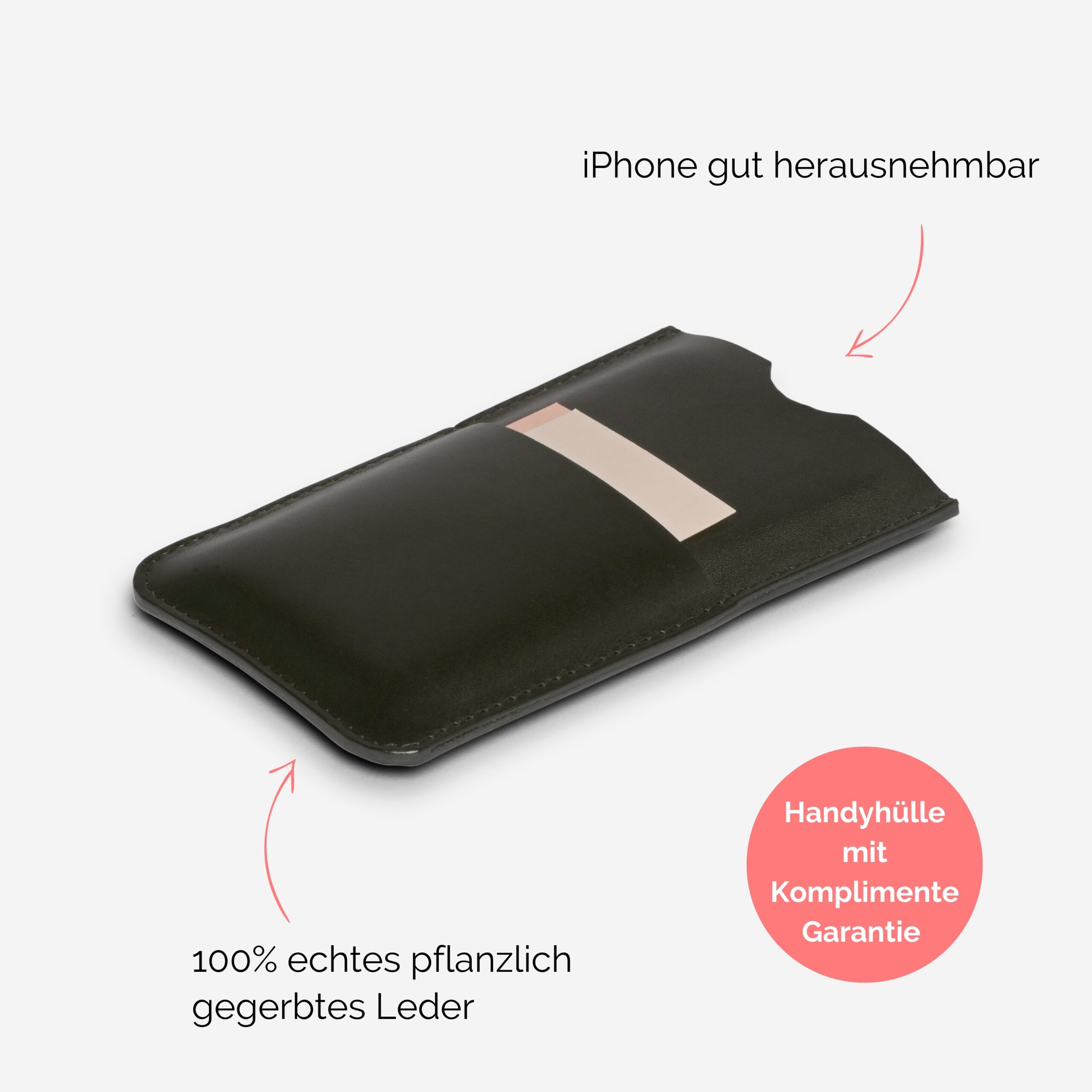 Leder iPhone Hülle Lapàporter in schwarz