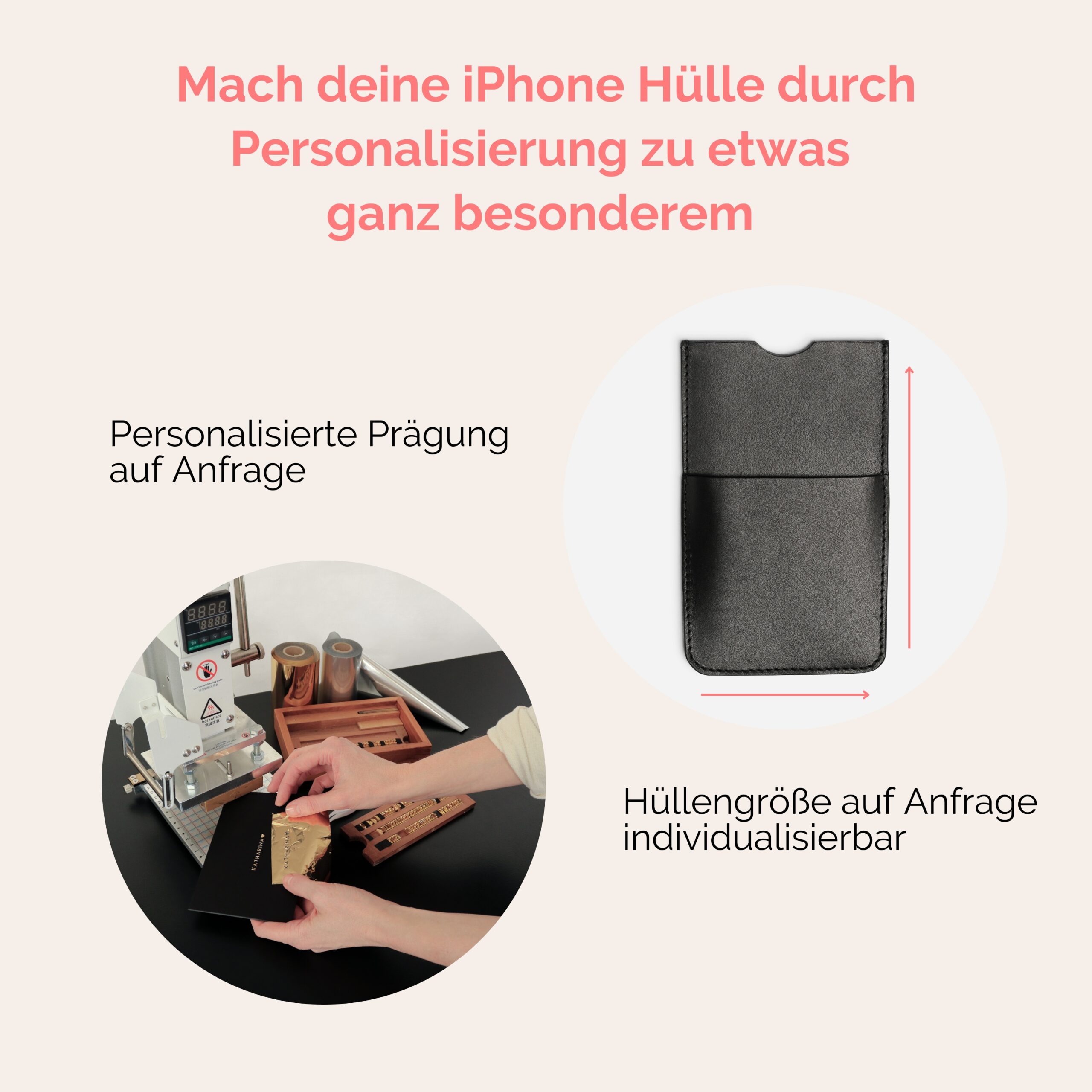 Leder iPhone Hülle Lapàporter in schwarz